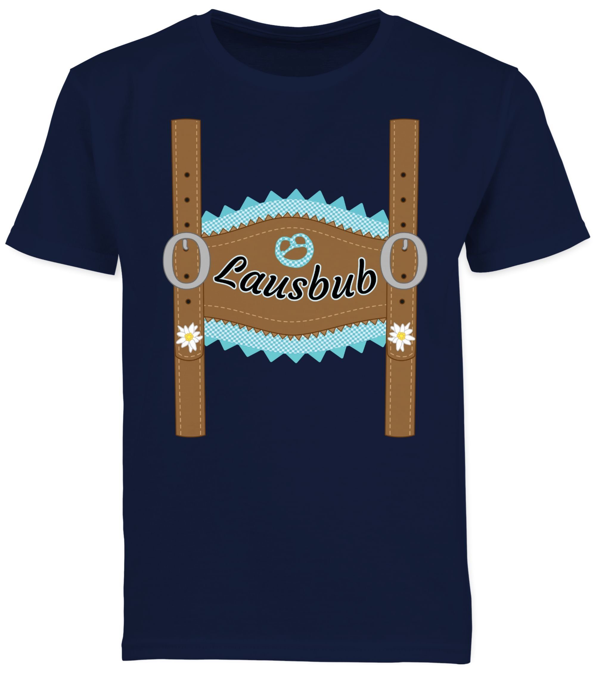 Shirtracer T-Shirt Lausbub Lederhose Mode Dunkelblau Outfit Kinder 01 Oktoberfest für