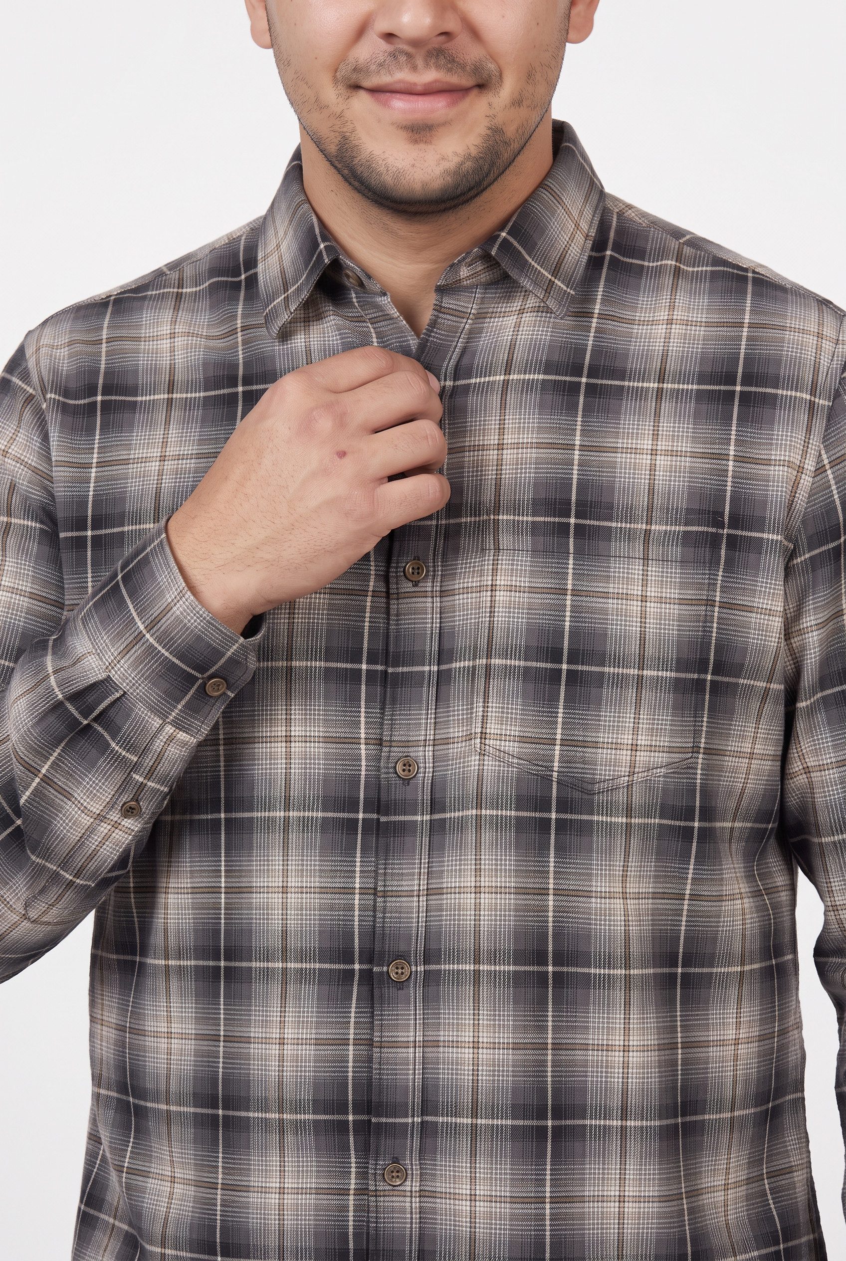 Jack & Jones PlusSize Langarmhemd JJJAMES FLANNEL SHIRT L/S PLS Baumwolle, regular fit – Bild 4 von 5