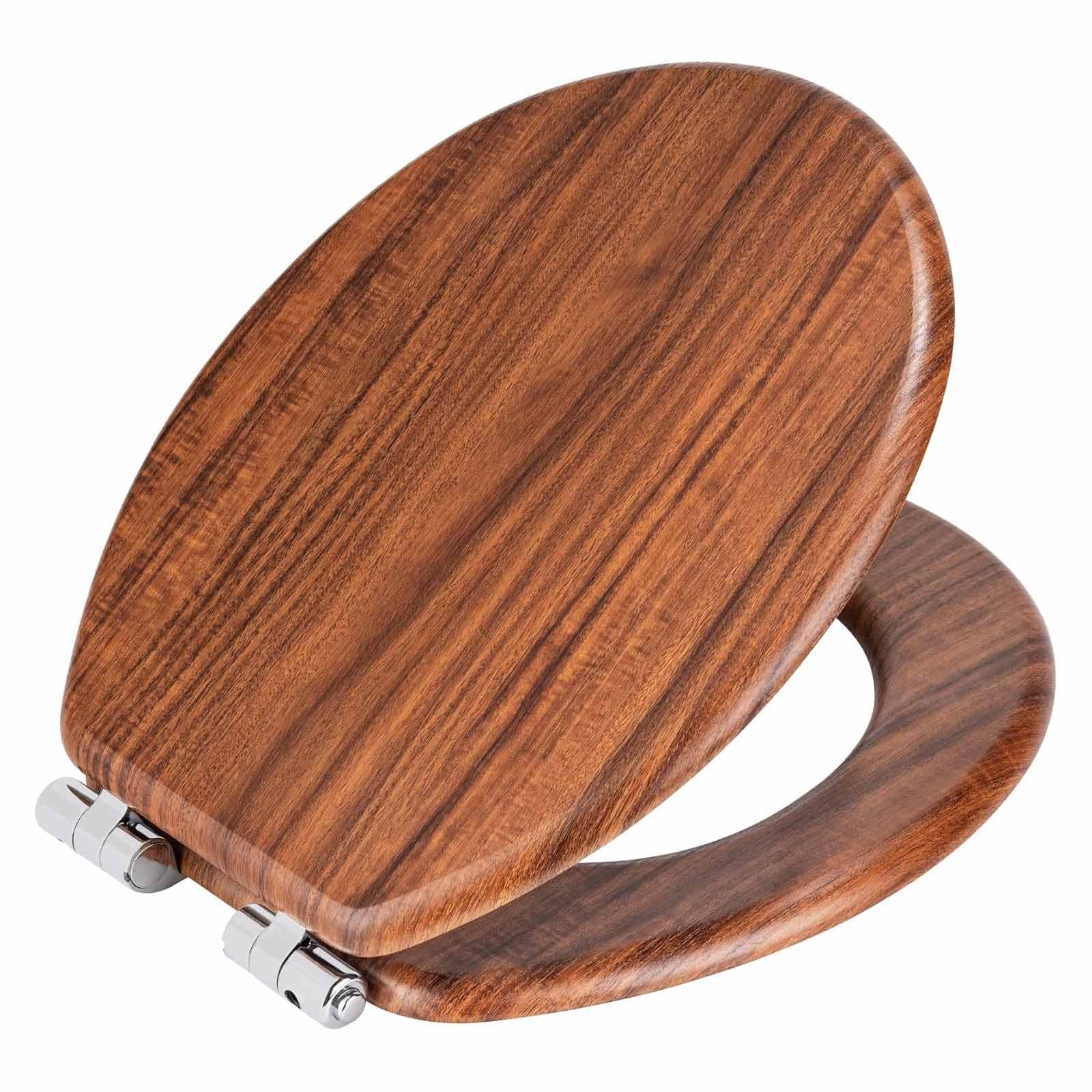 WENKO WC-Sitz WC-Sitz Duroplast WC Toiletten Sitz Chestnut (1-St), mit Absenkautomatik, Fix-Clip Befestigung