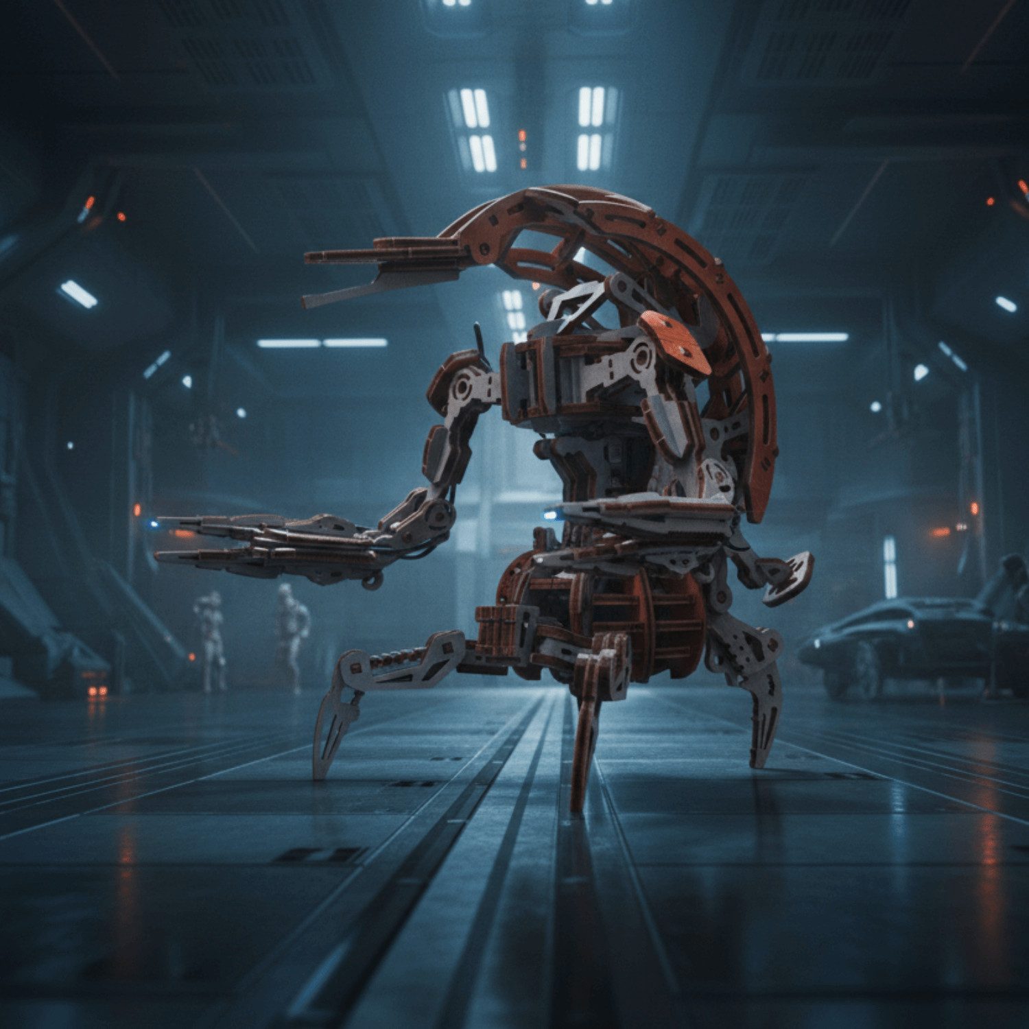 UGEARS Modellbausatz Ugears Star Wars - Droideka Mechanisches Holzpuzzle, (180-tlg)