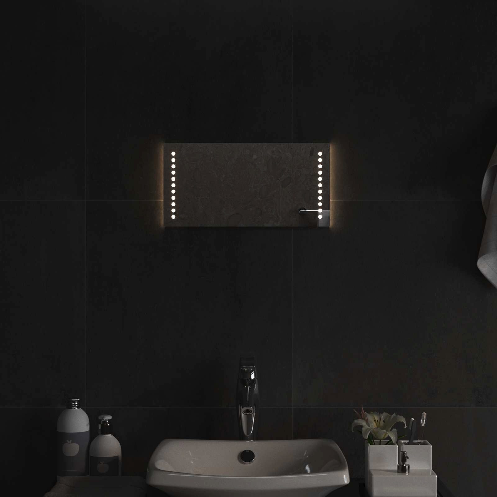vidaXL Spiegel LED-Badezimmerspiegel Transparent 40 x 20 cm Gehärtetes Glas (1-St)