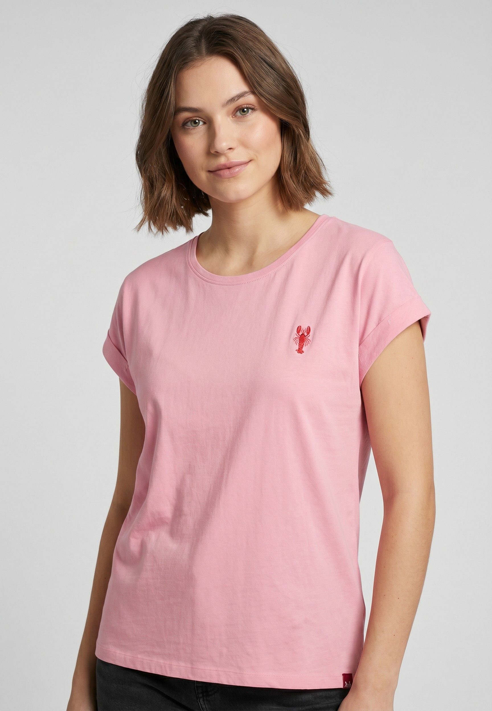 T-Shirt Damen T-Shirt mit maritimer Stickerei