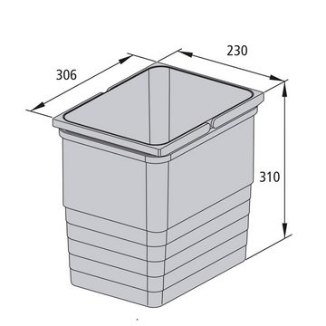 SO-TECH® Mülltrennsystem Ninka Abfalltrennsystem eins2vier Eimer Set 2x 8L, 1x 17L alugrau, für Korpusbreite 450 mm, Seitenstärke 16 mm, Höhe 310 mm
