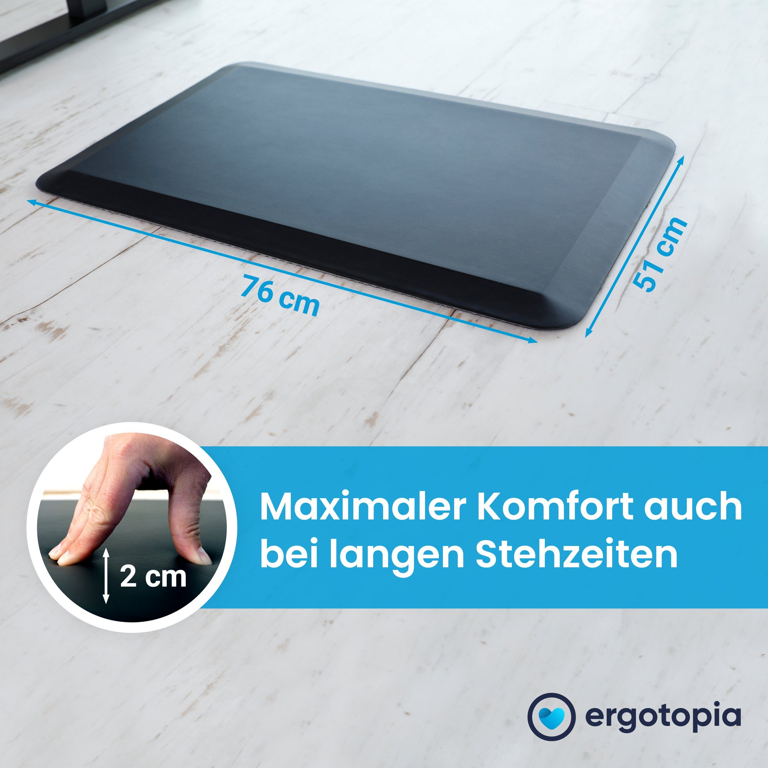 Ergotopia Bodenmatte Anti-Ermüdungsmatte ergonomische Arbeitsplatzmatte, Ergonomische Stehmatte