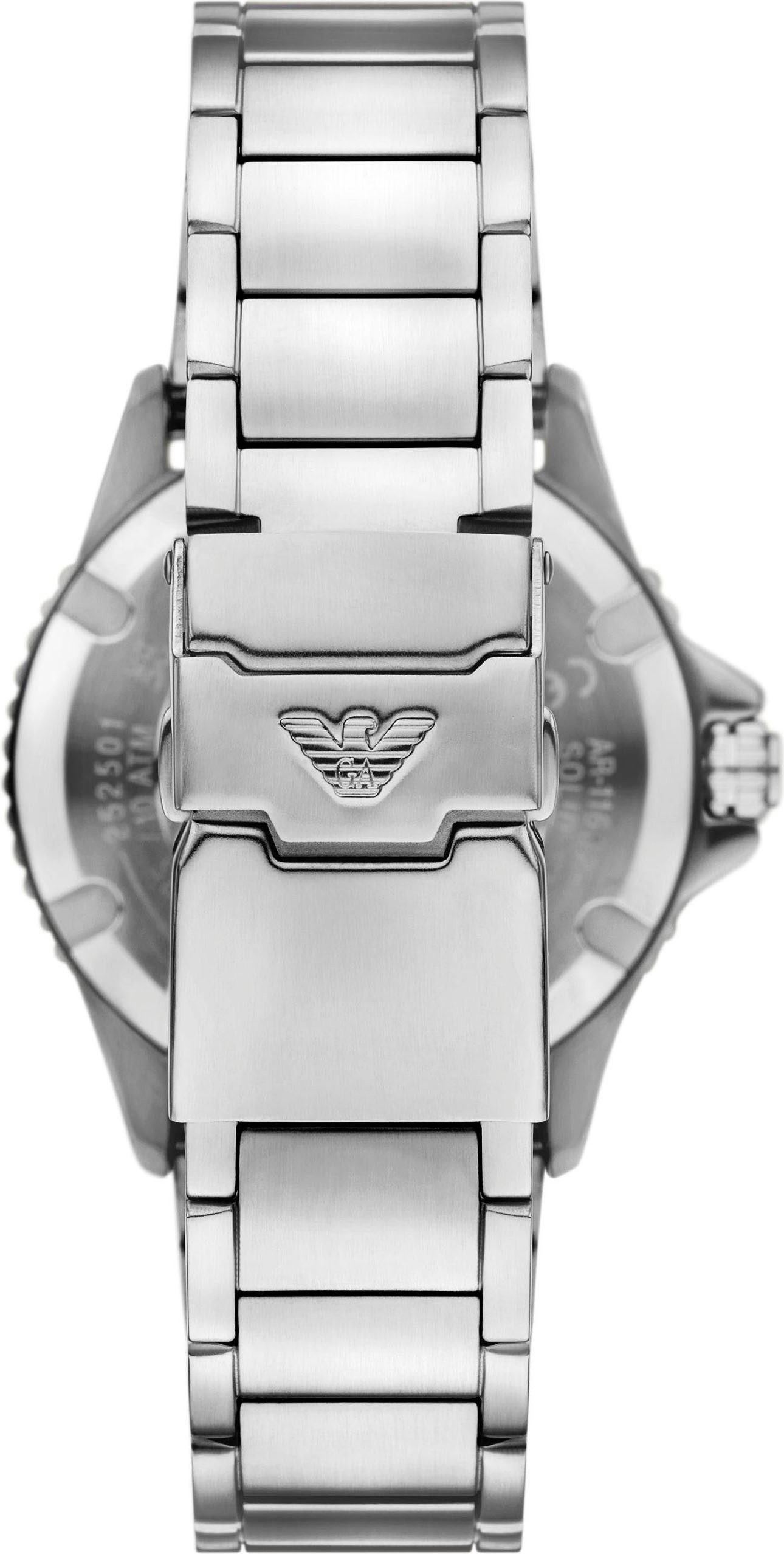 Emporio Armani Quarzuhr AR11683, Armbanduhr, Herrenuhr, Edelstahlarmband, analog, Tag