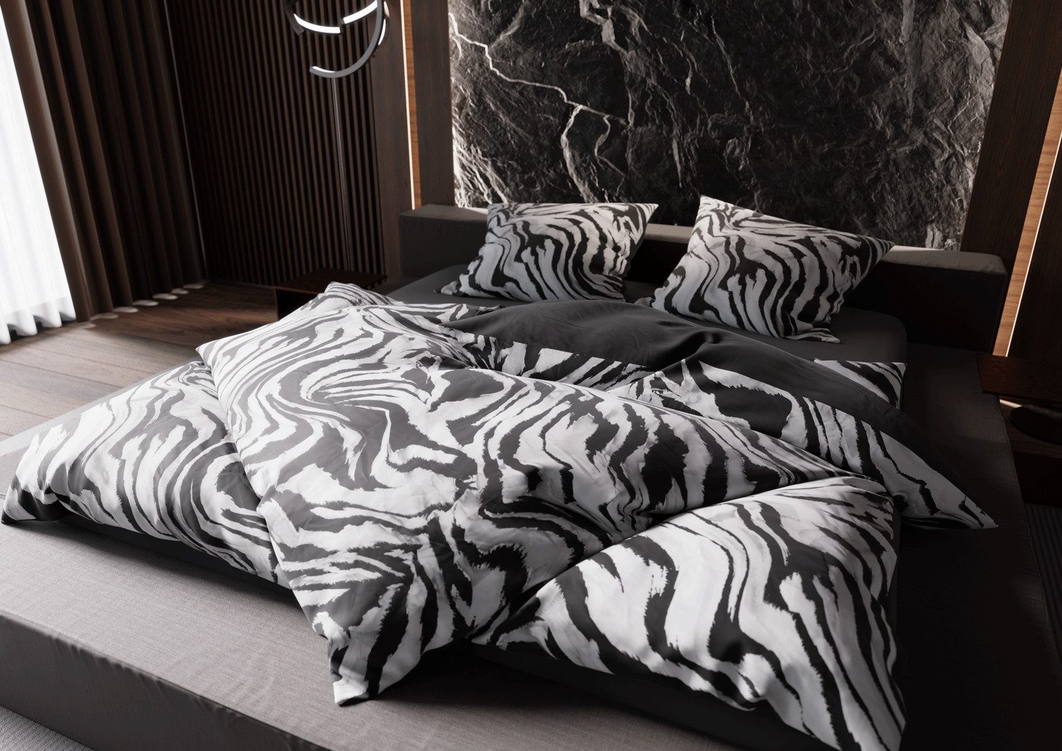 BETTWAESCHE-MIT-STIL Bettwäsche Mako Satin Wende Bettwäsche Zebra Muster sc günstig online kaufen