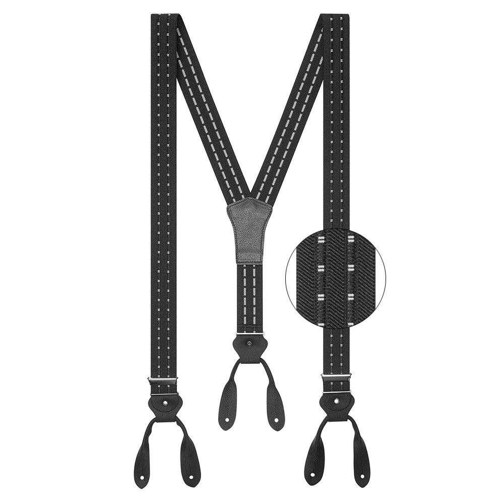 Stars & Stripes Hosenträger Western Old Style mit Lederlaschen zum Knöpfen