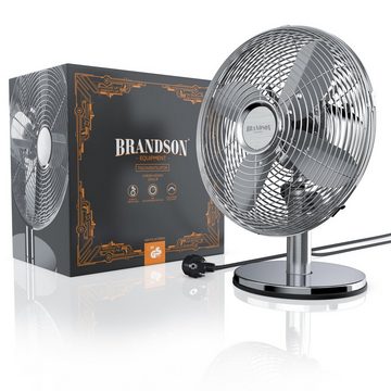 Brandson Tischventilator, Metallgehäuse, Retro Design, Oszillation, Neigungswinkel ca. 40°, 30W