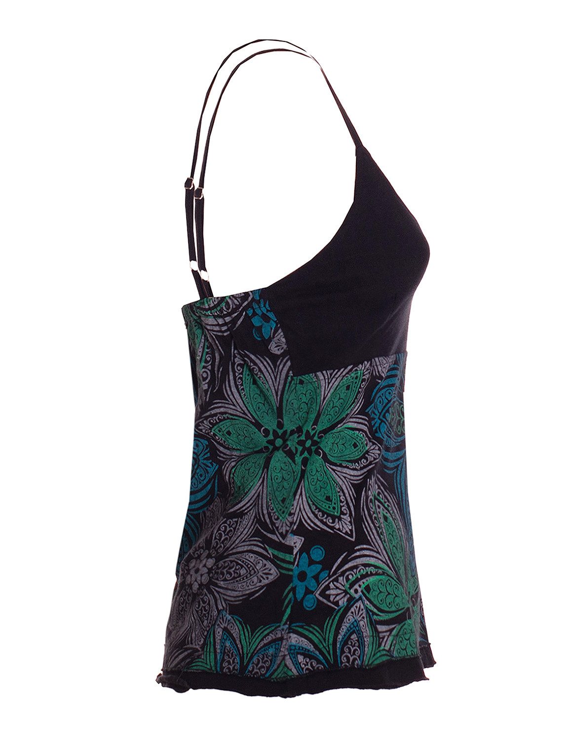 Vishes Shirttop Sommer Top Damen Hemdchen Träger Floral Bedruckt Baumwolle Alternative Mode, Boho, Hippie, Ethno, Festival