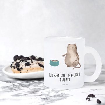 Mr. & Mrs. Panda Teeglas Katze Fressen - Transparent - Geschenk, Tasse, Teetasse, Tasse mit He, Premium Glas, Liebevolle Gestaltung