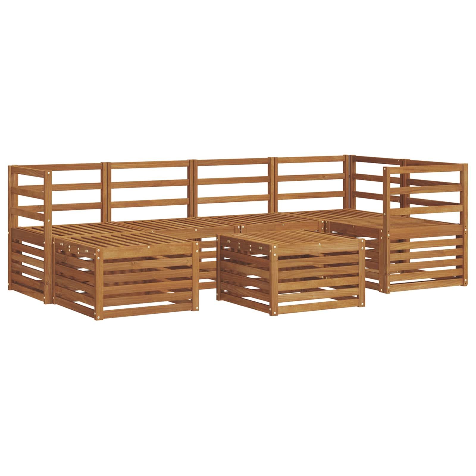 vidaXL Gartenlounge-Set Outdoor-Sofagarnitur 7 Stk. Natur Polyester, (7-tlg)