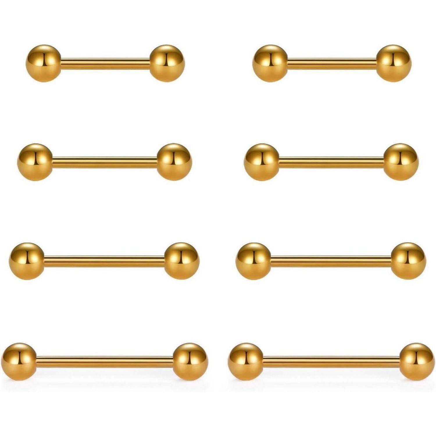 LuxusKollektion Piercing-Set Zungenpiercing 8stk 14G Chirurgenstahl 14mm 16 günstig online kaufen