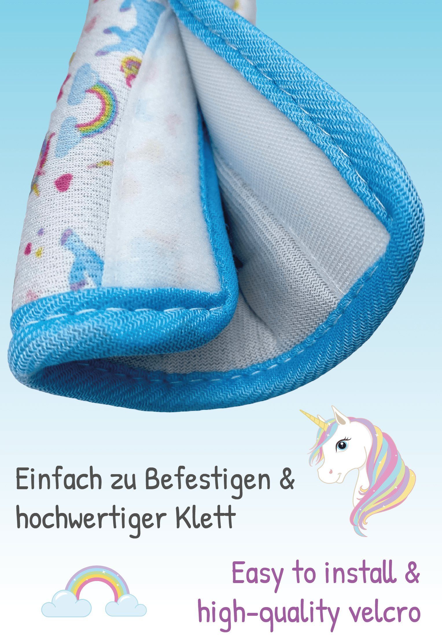 HECKBO Schlafkissen Kinder Auto Gurtpolster Gurtschutz Sicherheitsgurt Polster – Bild 4 von 5