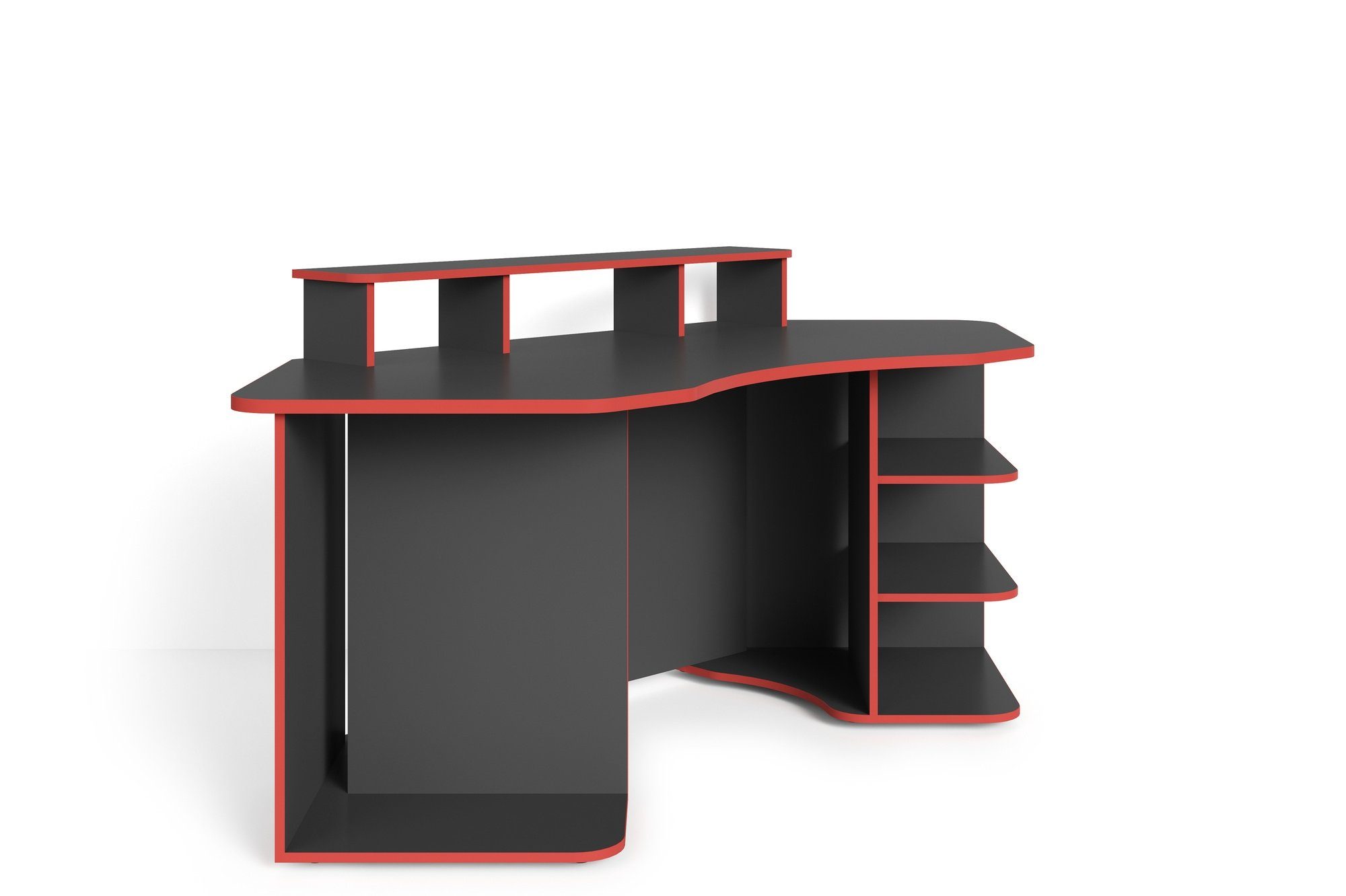 möbelando Regal-Schreibtisch THANATOS (BxHxT: 198x93,5x85 cm), in schwarz/rot