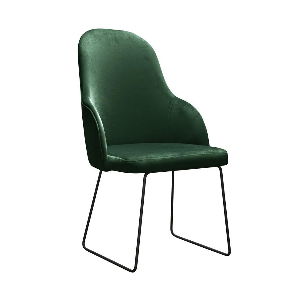Stuhl Stühle Ess JVmoebel Kanzlei Polster Warte Sitz Praxis Design Textil Grün Zimmer Stuhl, Stoff