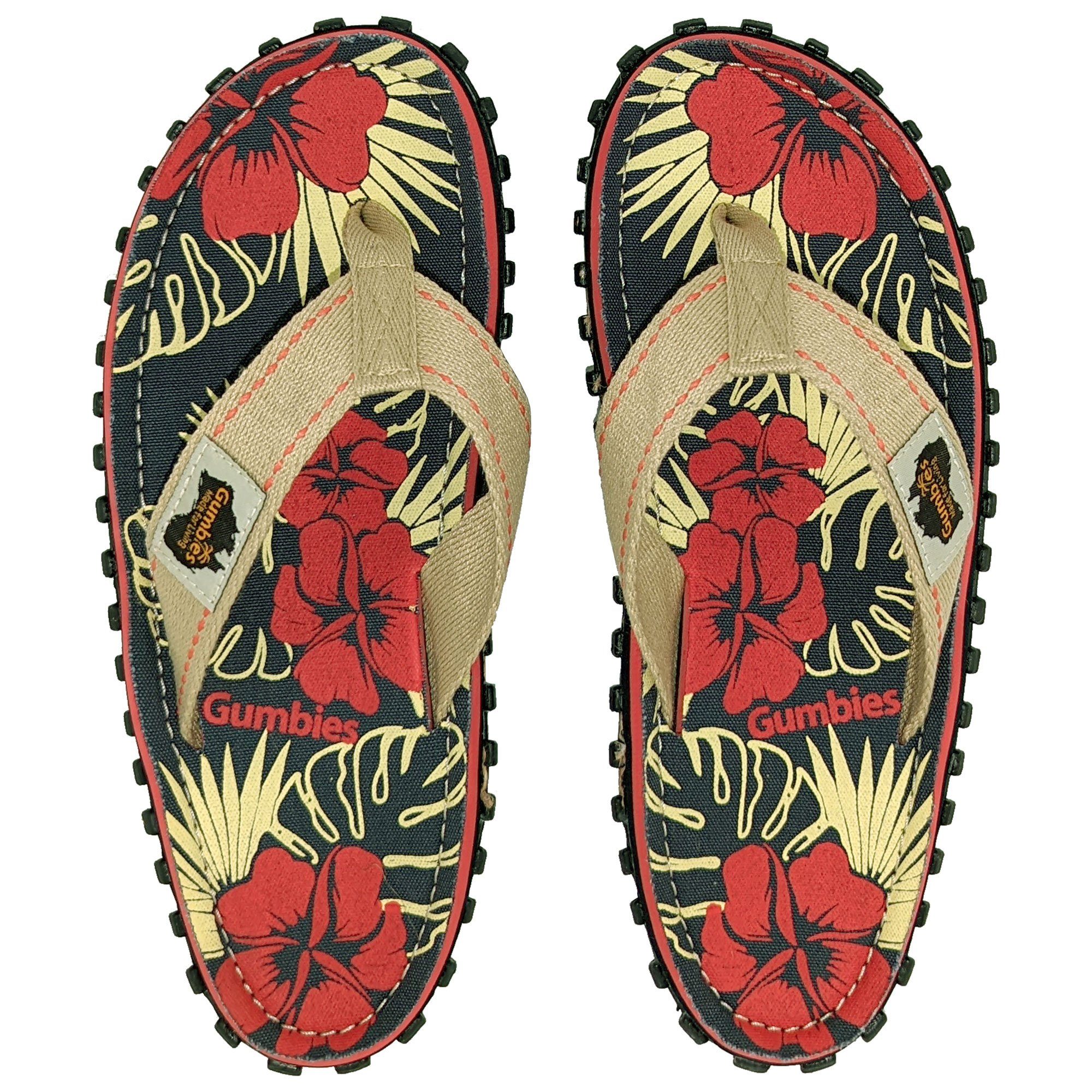 Gumbies Original in Denim Hibiscus T-Strap-Zehentrenner günstig online kaufen