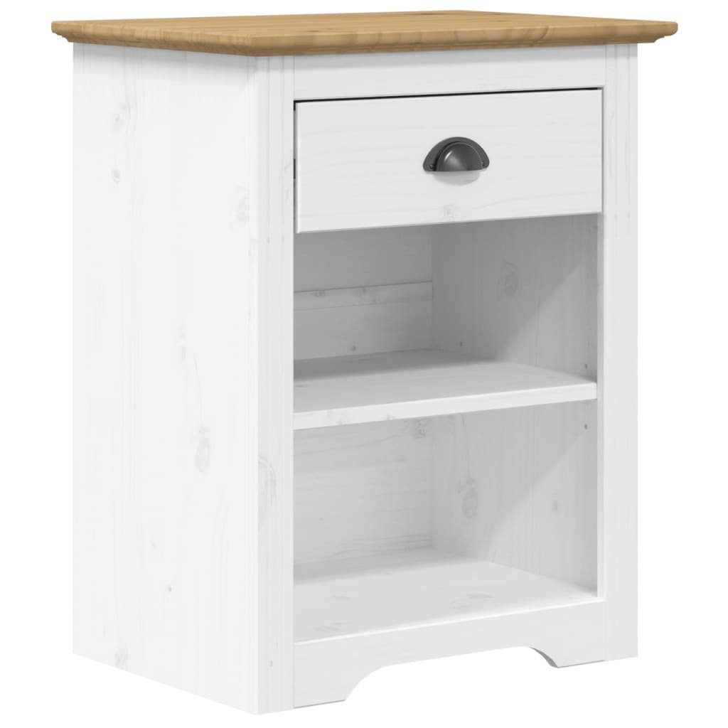 vidaXL Nachttisch NA Nachttisch BODO Braun 53x38,5x66 cm Massivholz Kiefer Nachtschrank
