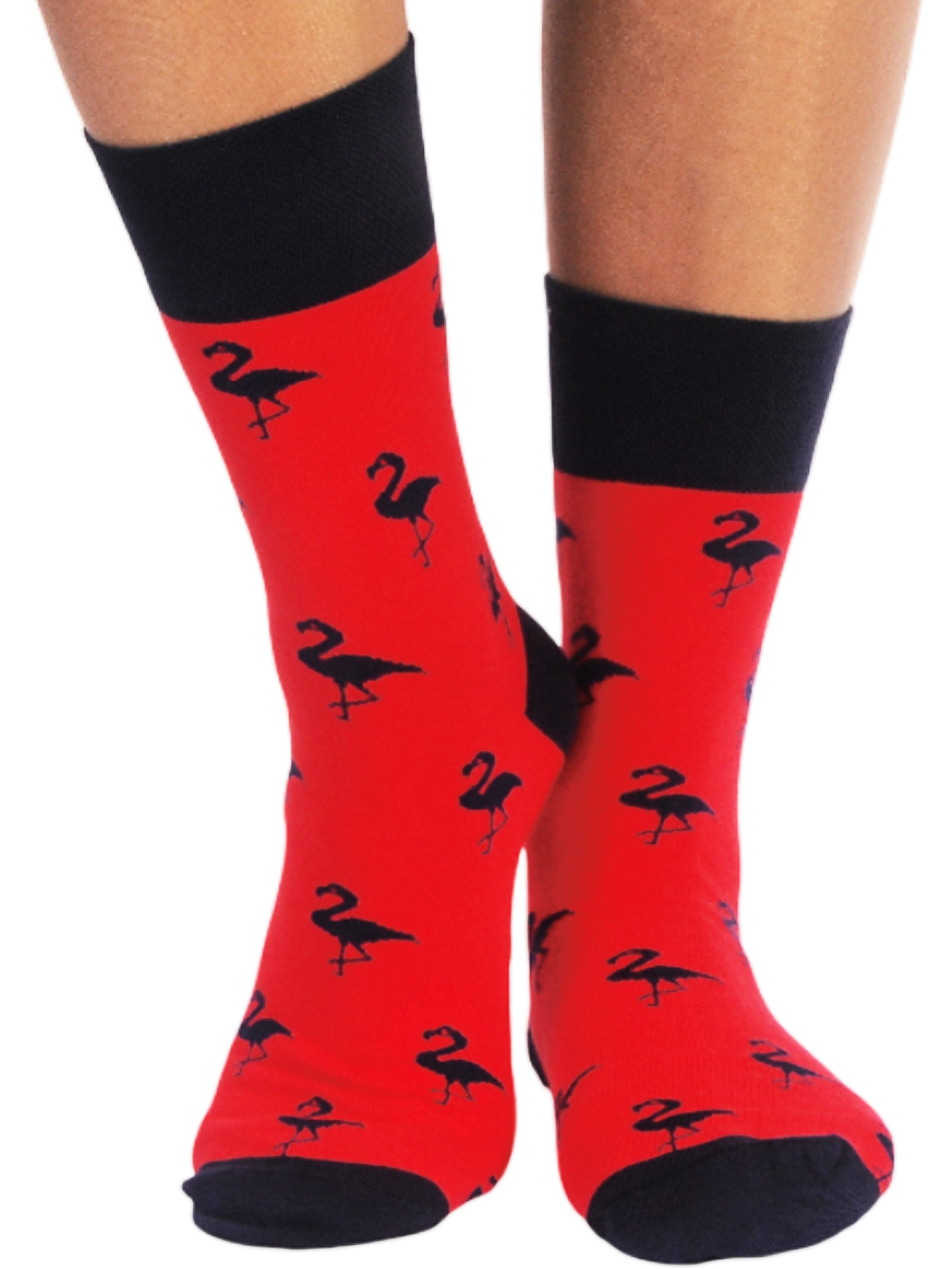Socken Freizeitsocken socks im Rot gemustert 1 Paar Strümpfe