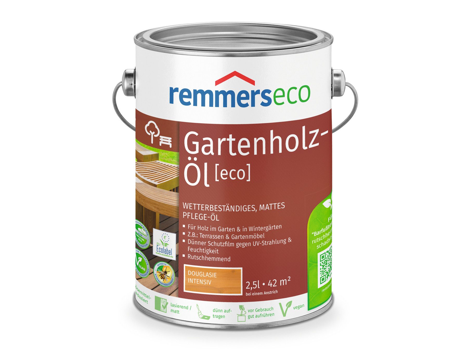 Remmers Bangkirai-Öl [eco] 2,5 Liter Holzpflegeöl, für Douglasien Gartenmöbel oder Holzterrassen, bienenverträglich