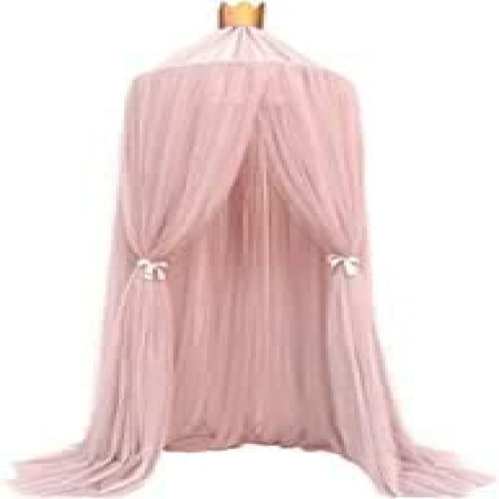 GelldG Moskitonetz Betthimmel Baldachin Babybett Polyester Gewebe Romantischer Baldachin rosa