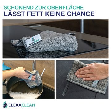 ELEXACLEAN Spültuch Spüllappen, Mikrofaser waschbar, (Set, 4-tlg., 24x20 cm), fusselfrei, für Küche, Geschirr, Haushalt