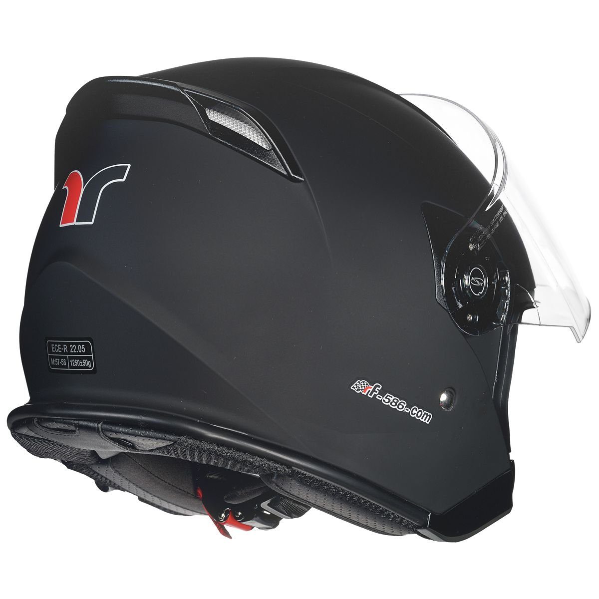 Motorradhelm Bluetooth Intercom Sprechanlage Headset T-Com Klapphelm Jethelm Crosshem Integralhelm RF-586COM Matt Schwarz S Jethelm
