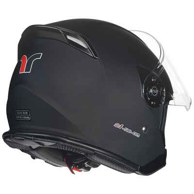 rueger-helmets Motorradhelm Bluetooth Intercom Sprechanlage Headset T-Com Klapphelm Jethelm Crosshem Integralhelm RF-586COM Matt Schwarz S Jethelm