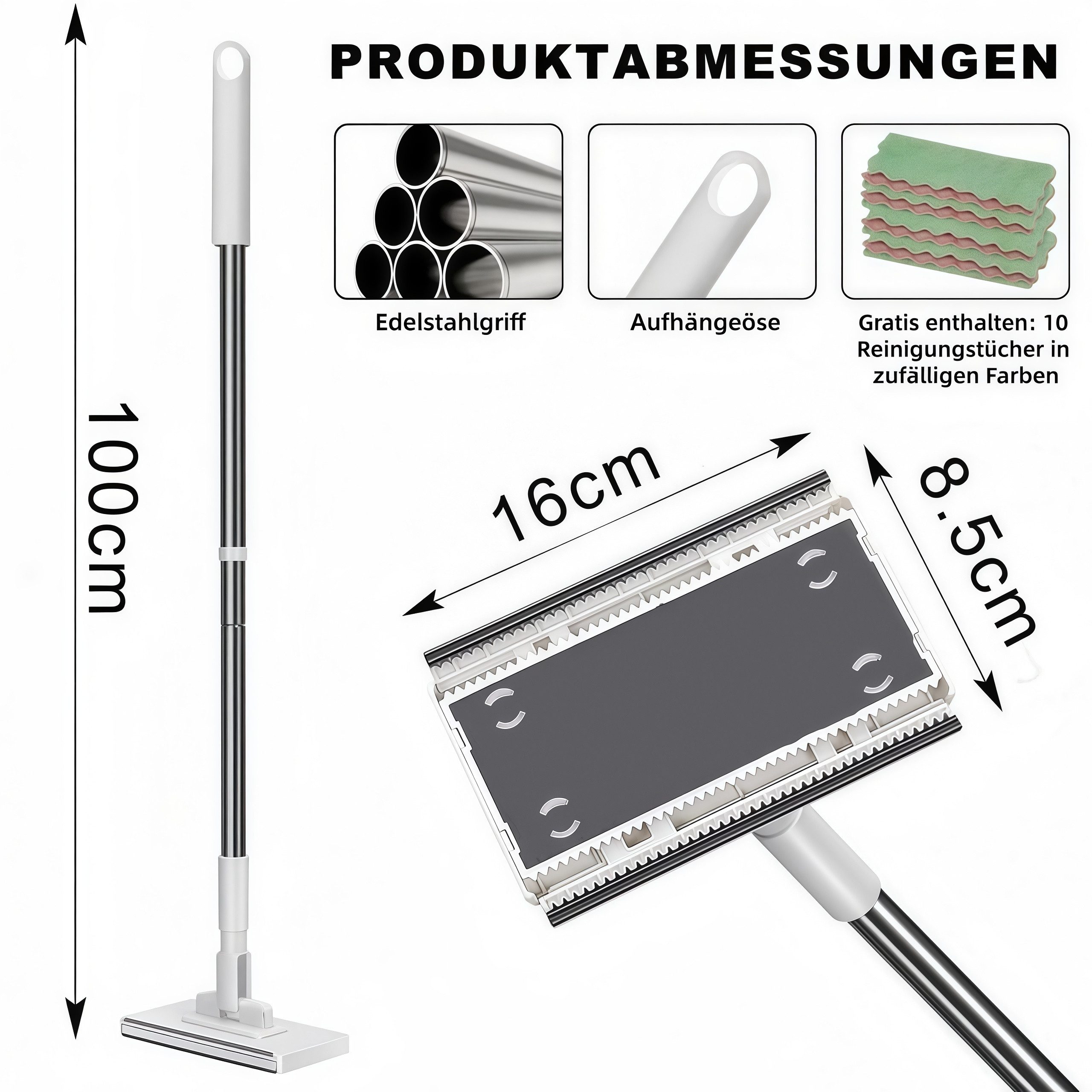 FOUORTUNATE-BEE Wischmopp Neuer Wischmopp mit Klick-System – einfache Reinigung ohne Hände