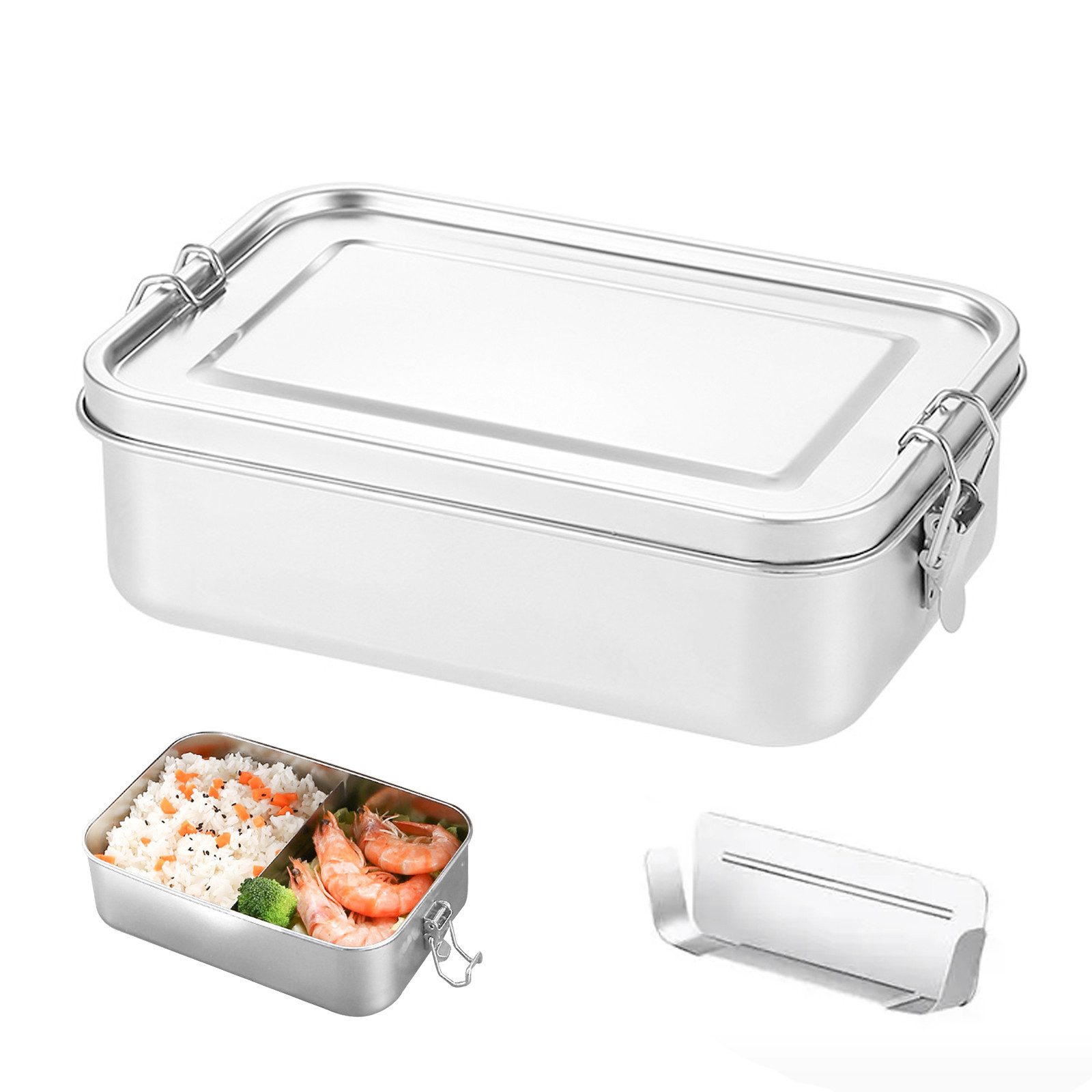 TWSOUL Lunchbox Lunchbox aus Edelstahl, 1400 ml, Edelstahl, Abnehmbare Partition, Einfach zu säubern