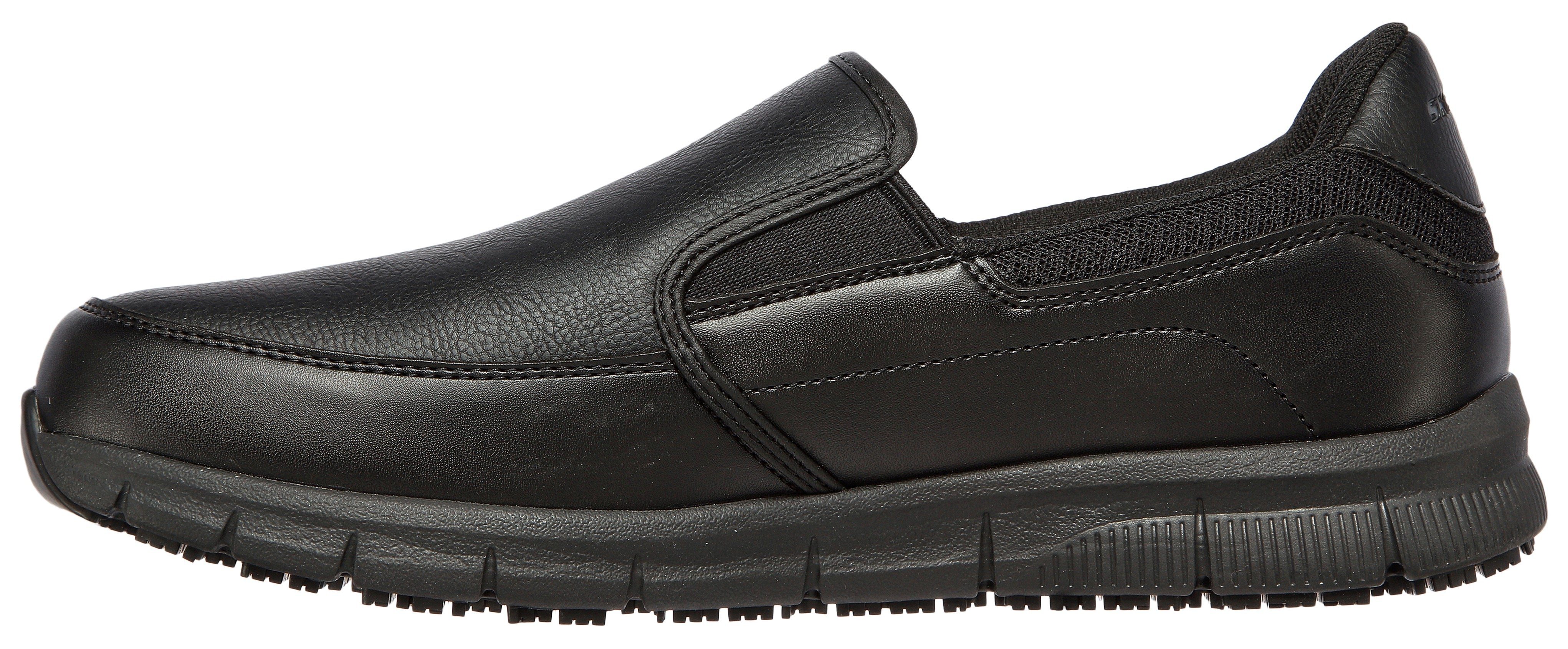 Skechers NAMPA-GROTON Berufsschuh Slipper für Gastronomie, Pflege, Krankenhaus mit Strecheinsätzen