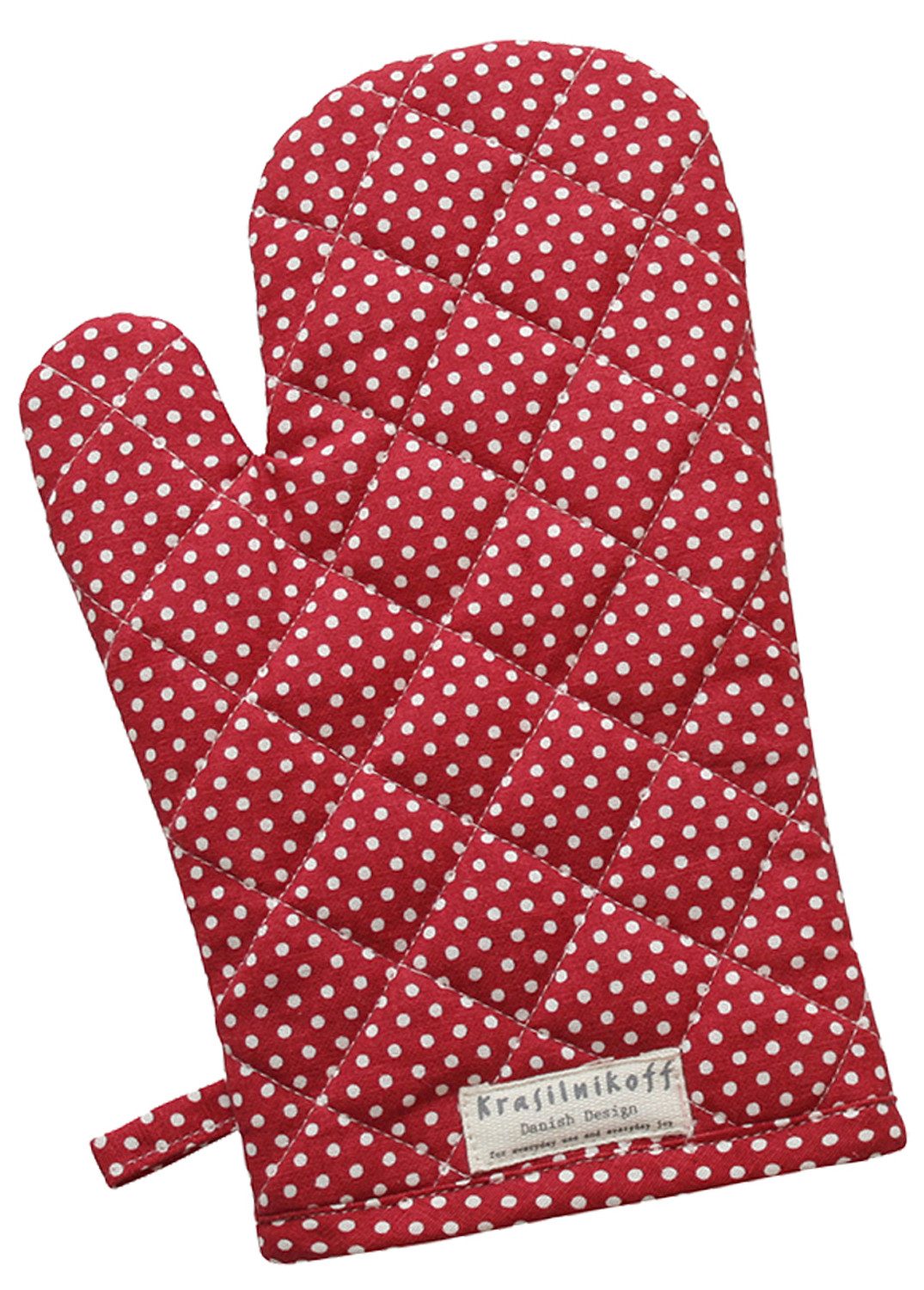Krasilnikoff Topfhandschuhe Micro Dots, (1-tlg., 1-teilig), Ofenhandschuh wattiert Größe: ca.18x30cm