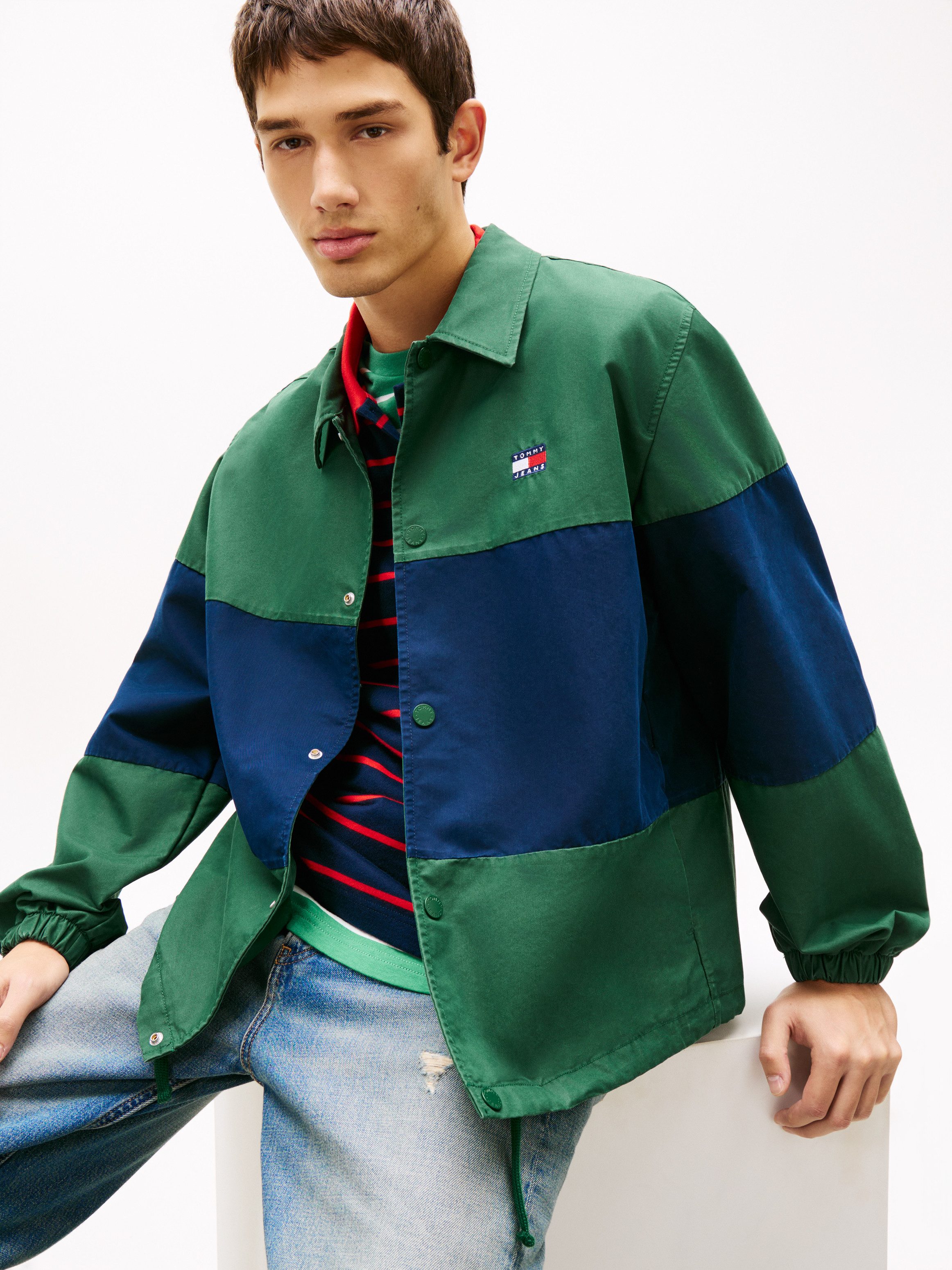 Tommy Jeans Hemdjacke TJM COLORBLOCK Regular fit mit Hemdkragen