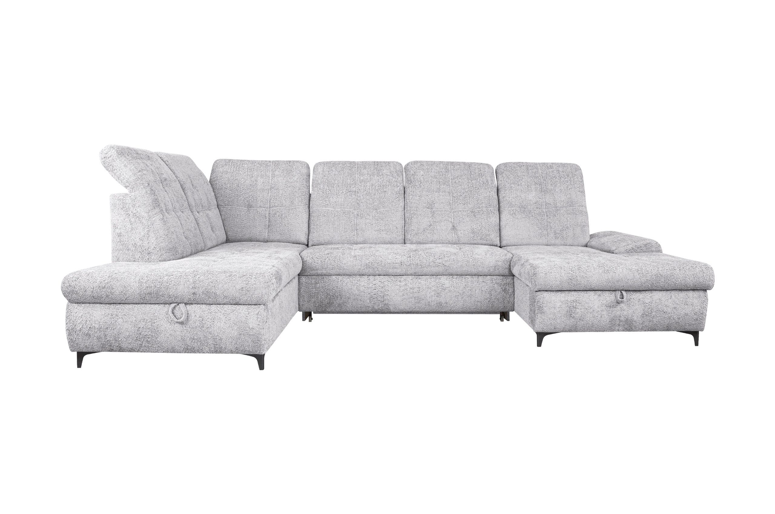 OKAA Sofa Wohnlandschaft Bella 2 mit Schlaffunktion, Bettkasten, inkl.Kopfteil