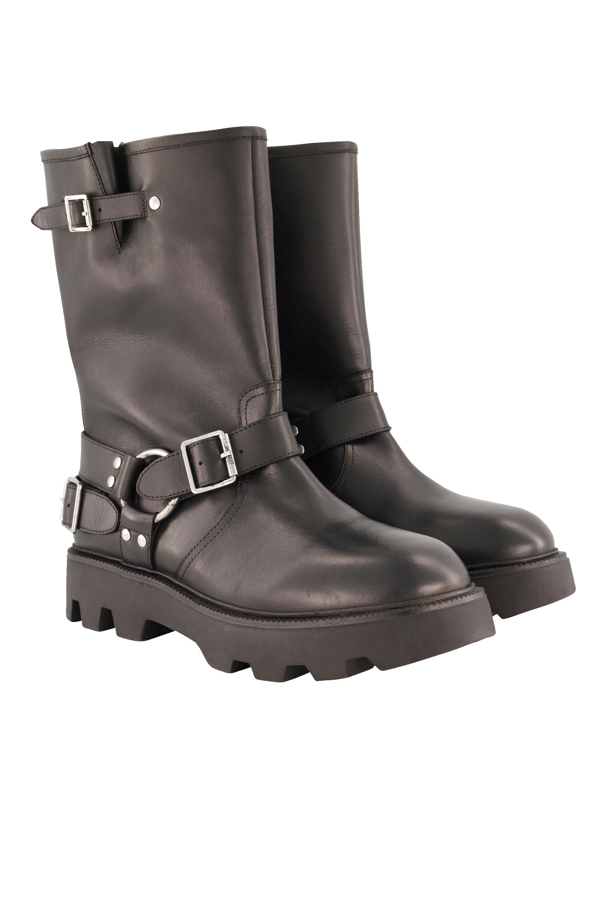 Leder-Bikerboots Weite H Stiefel