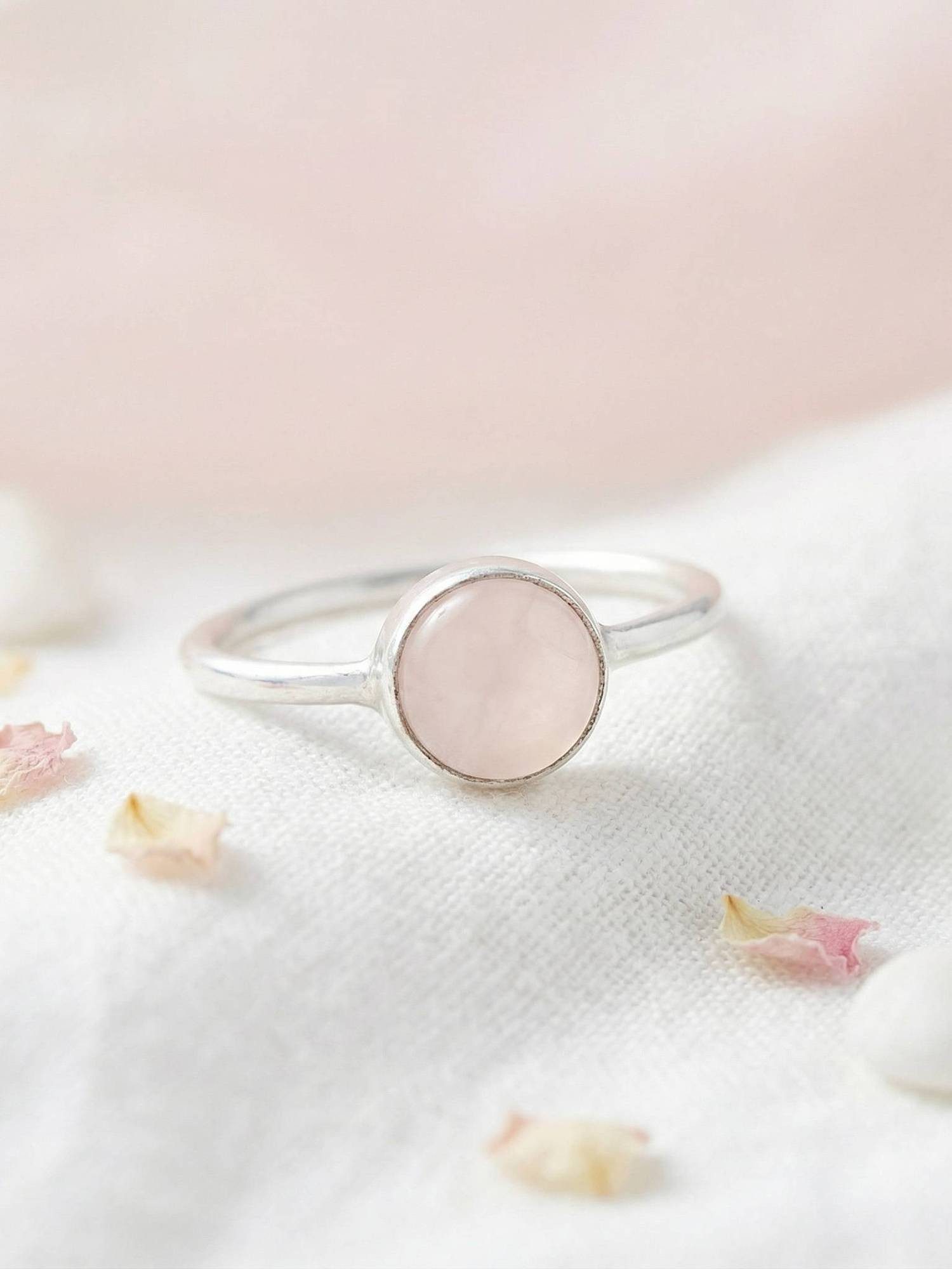 mantraroma Silberring SAMA rund aus 925 Silber mit Rosenquarz (Ring mit Sch günstig online kaufen