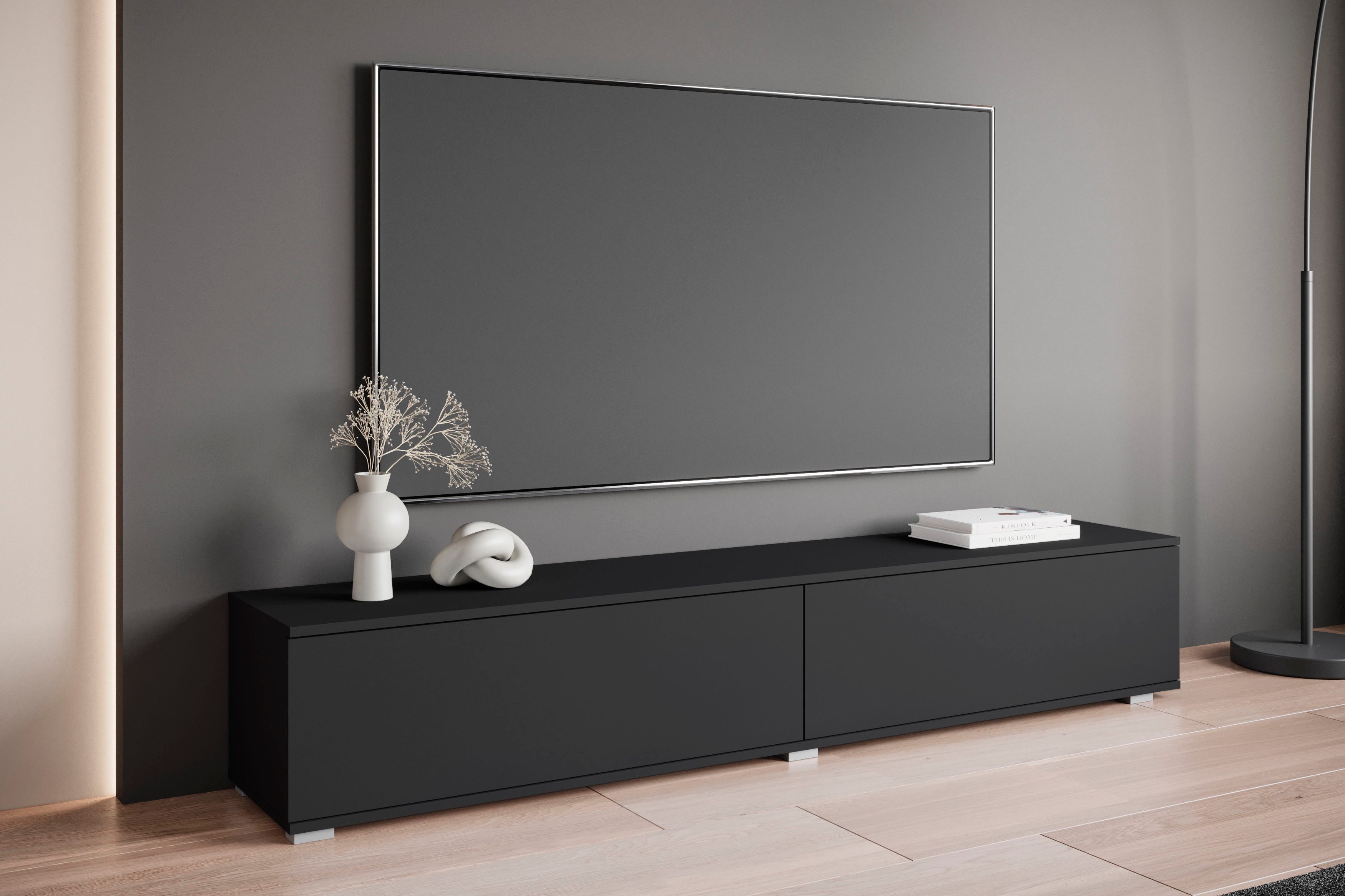 OTTO home Lowboard Kenia (1 St), 2 Klappen – flexibel hängend oder stehend montierbar