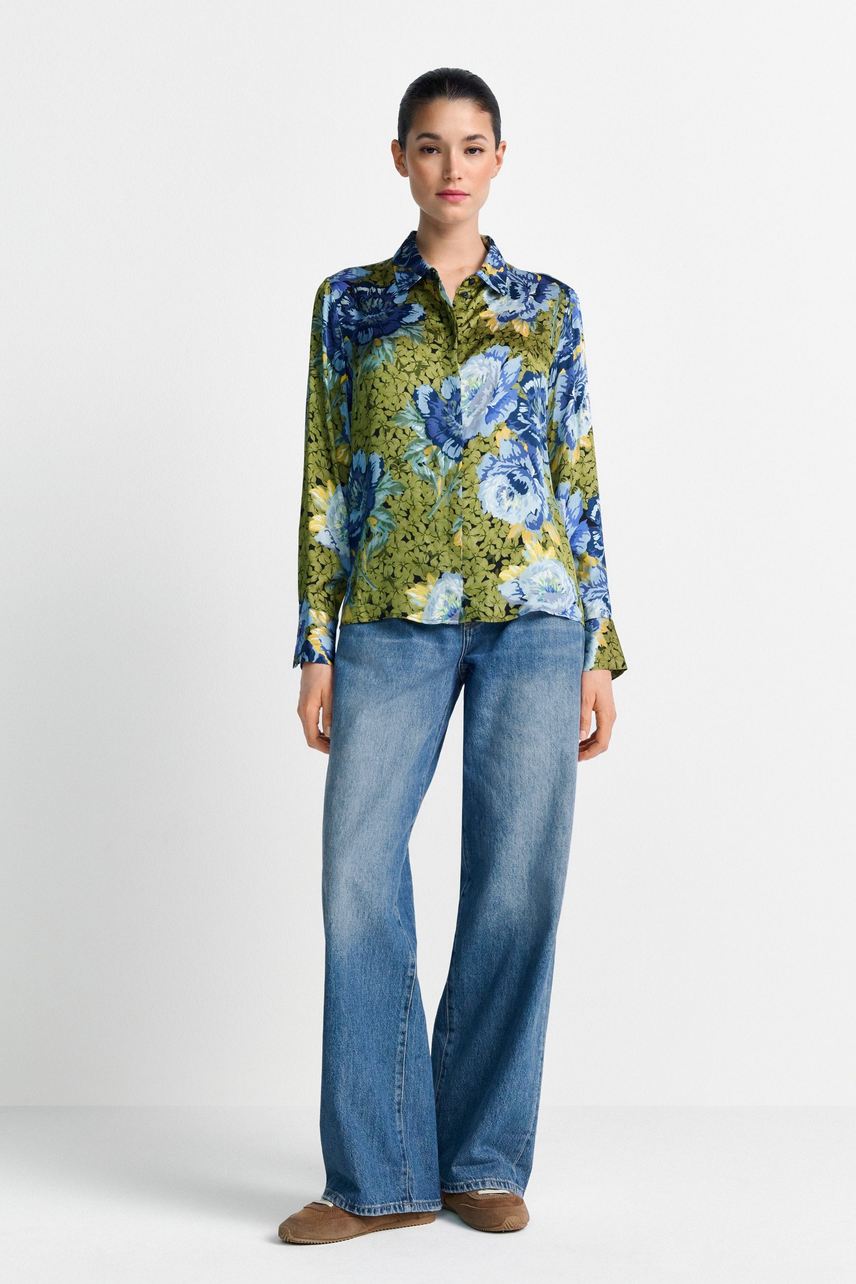 RICHROYAL Hemdbluse Printed Blouse urban lime günstig online kaufen