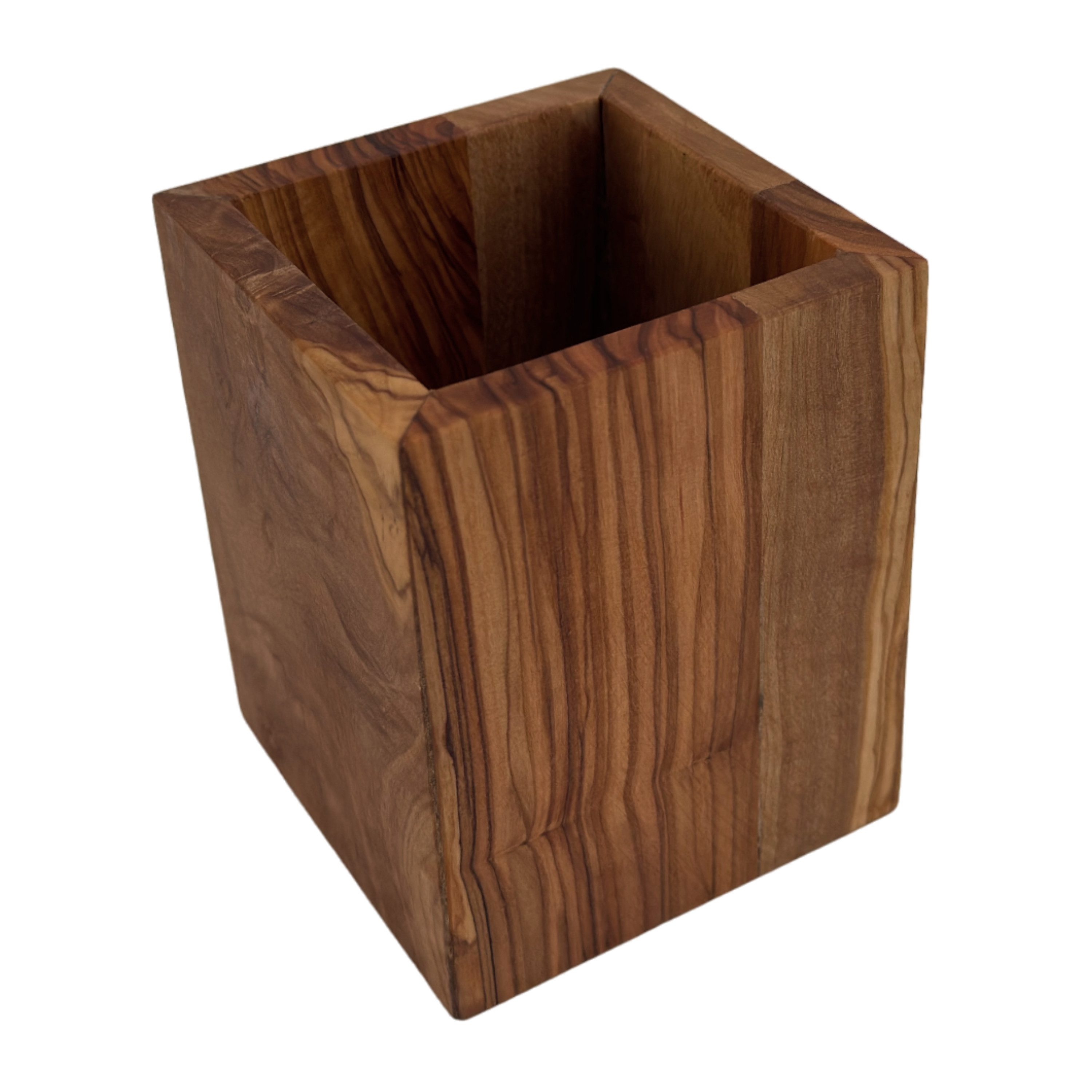 medina mood Organizer Stiftehalter "My Office" 8 x 8 x 10 cm Becher Eckig aus Olivenholz (1 St)