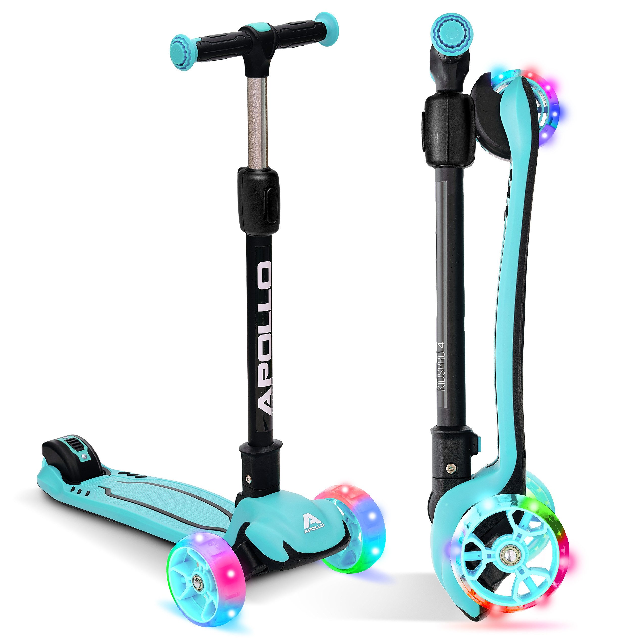 Apollo Dreiradscooter LED Kinderscooter Kids pro 4, Kinderroller mit LED Wheels, höhenverstellbar Für Kinder ab 3 Jahren