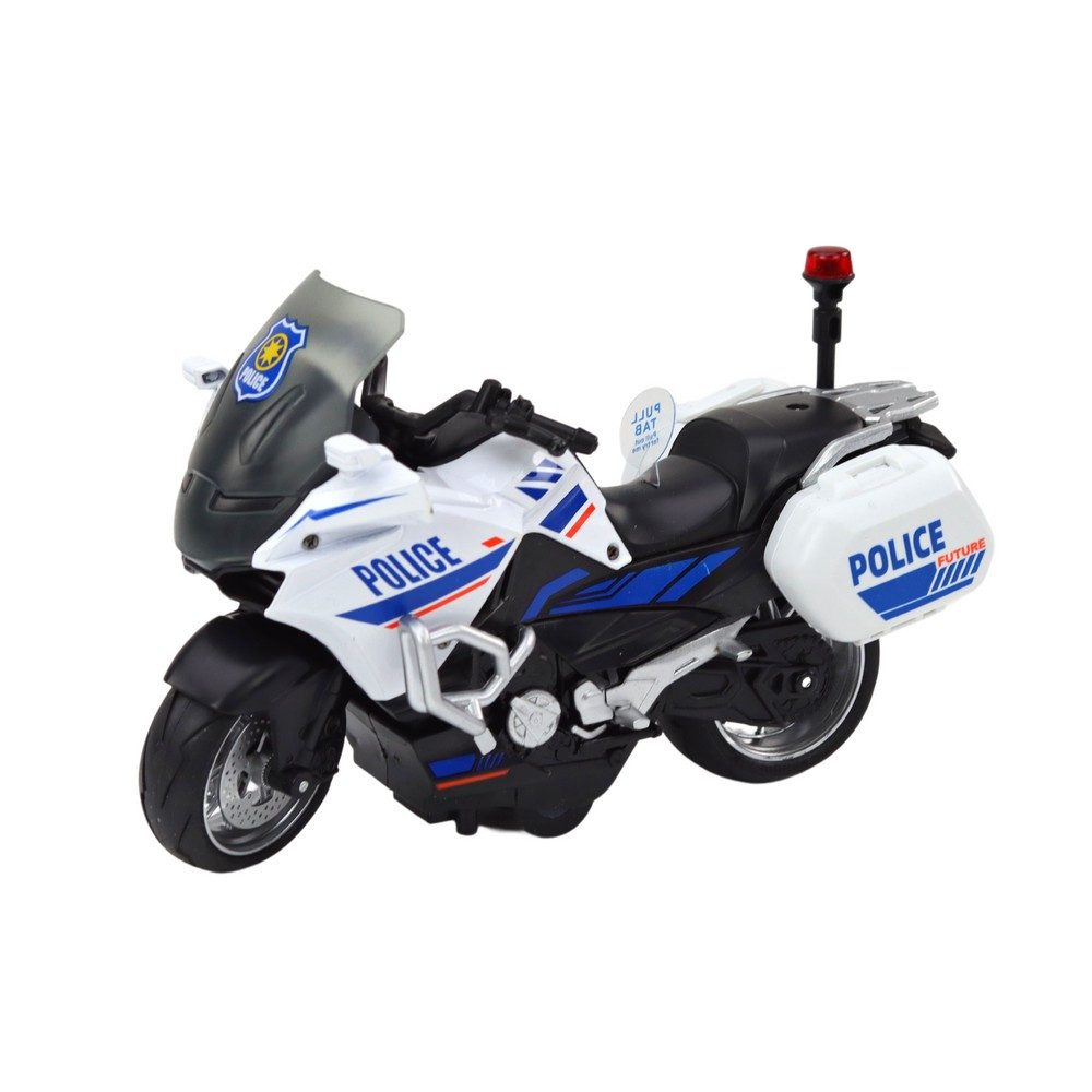 LEAN TOYS Spielzeug-Motorrad Polizeimotorrad Rennmaschine Friktionsmodell, (Spar-Set, 1-tlg., 17 x 10,5 x 8 cm robust), Friktionsantrieb, Licht- & Soundeffekte, Gummireifen