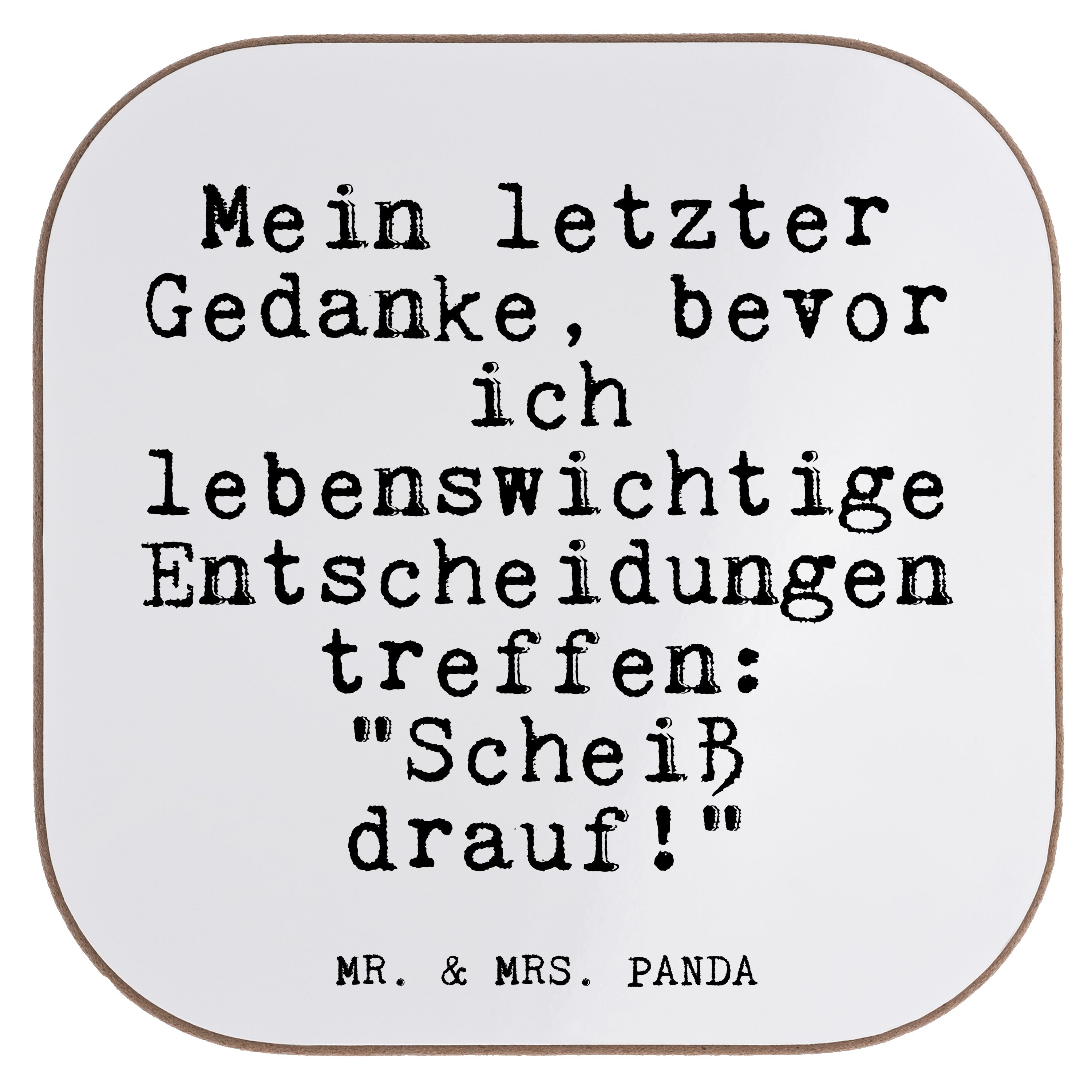 Mr. & Mrs. Panda Getränkeuntersetzer »Mein letzter Gedanke, bevor