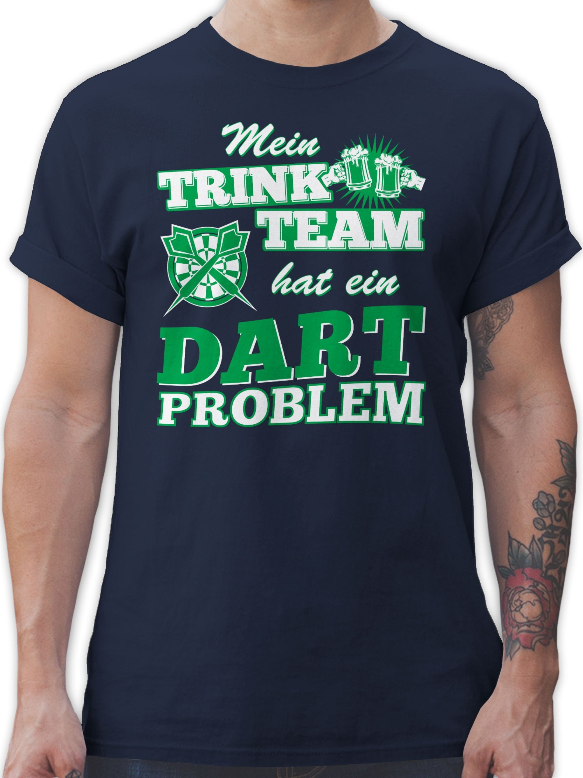 Shirtracer T-Shirt Mein Trink Team hat ein Dart Problem Sport Zubehör