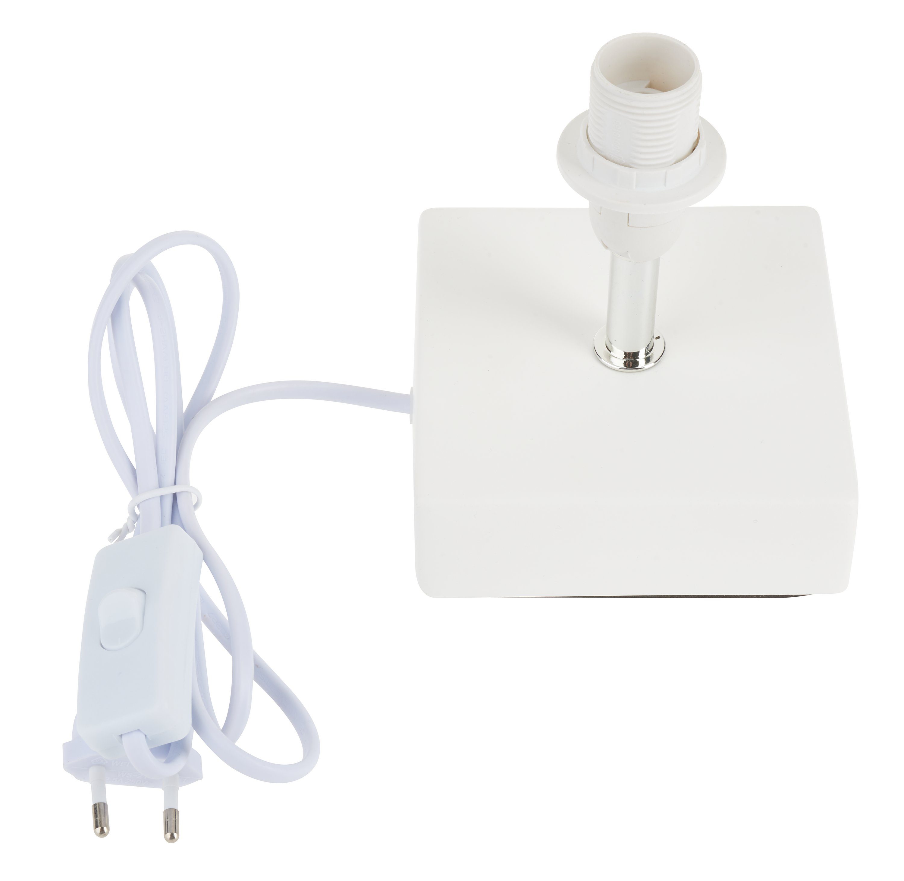 Tischleuchte Lampenfuß mit Stecker Quader E14