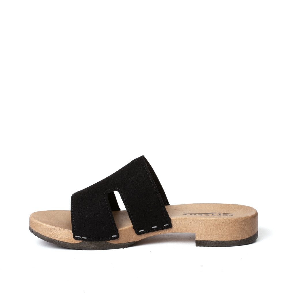 Softclox BLIDA vegan Velourseffekt schwarz (hazelnut) Pantolette günstig online kaufen