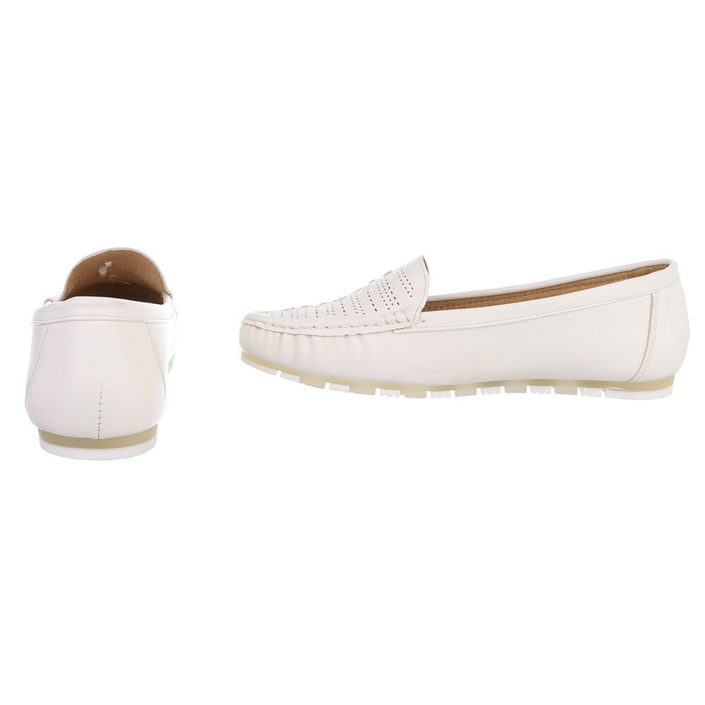 Ital-Design Damen Slipper mit erhöhtem Tragekomfort und Luftdurchlässigkeit Slipper (91512541) Flach Mokassins in Weiß – Bild 5 von 5