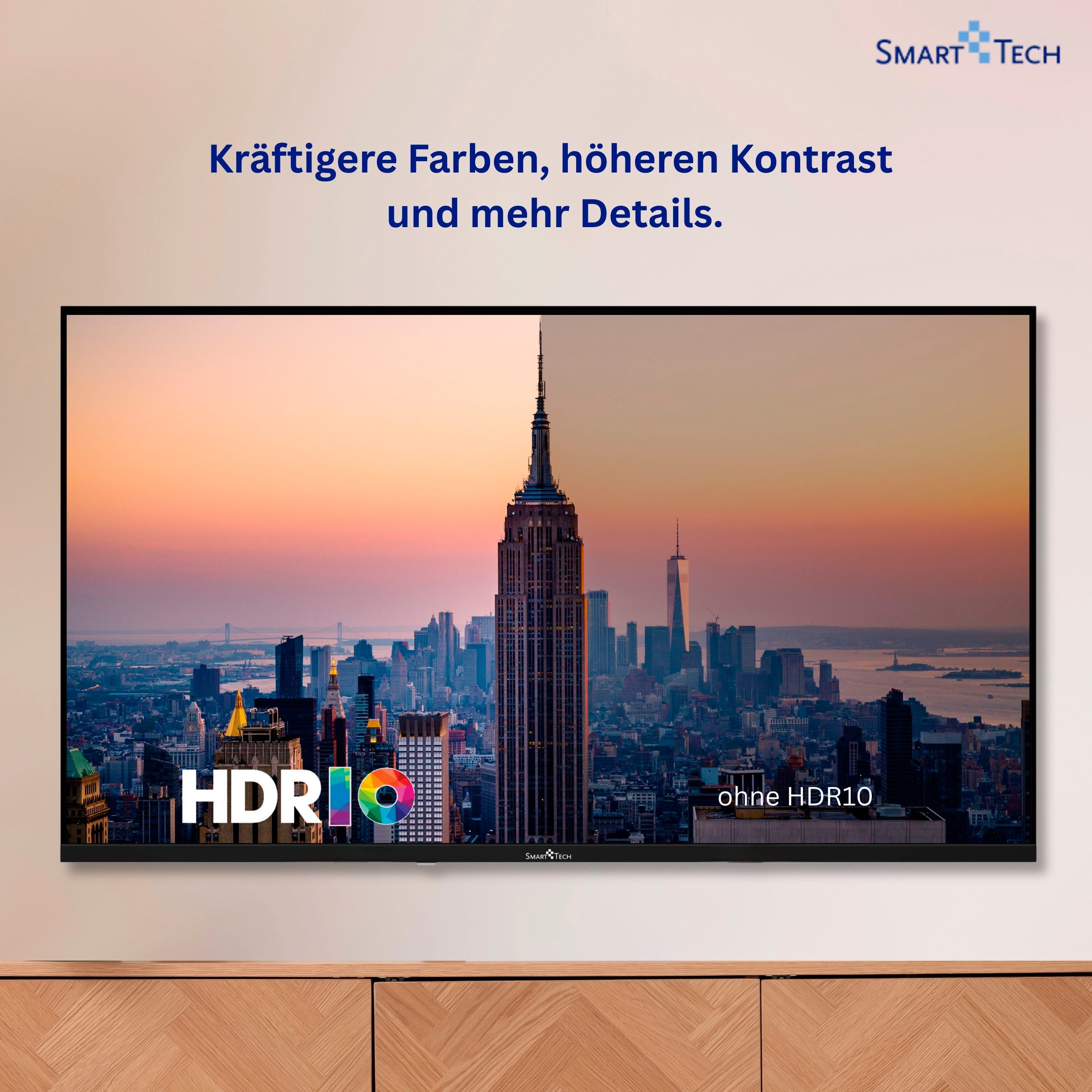 Smart Tech 43QV02V QLED-Fernseher (108 cm/43 Zoll, 4K Ultra HD, Smart-TV)