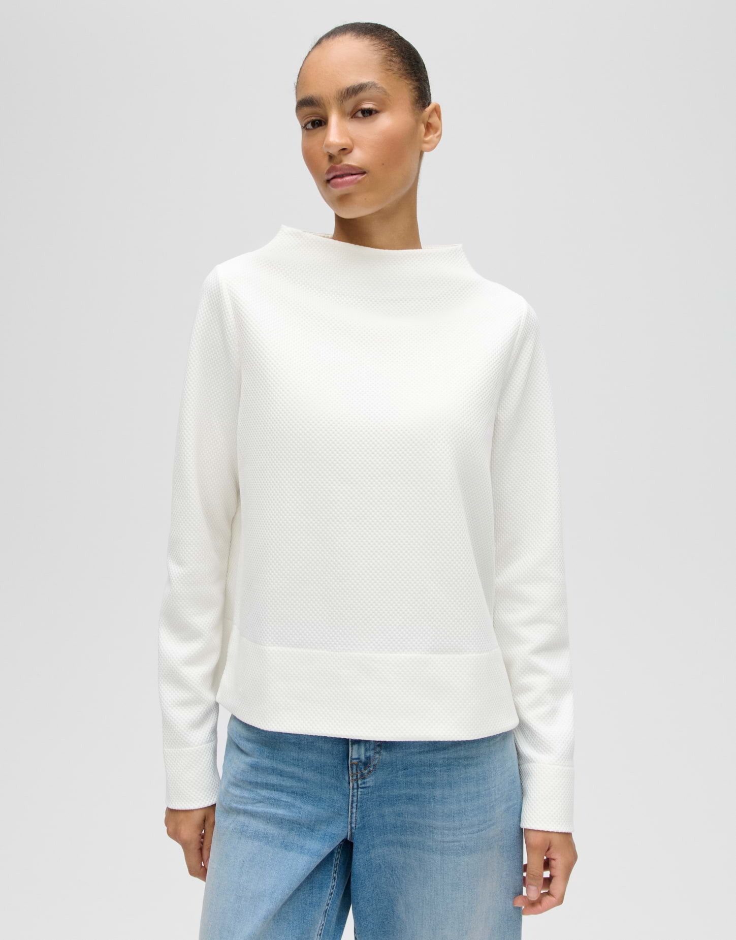 OPUS Sweatshirt Sweatshirt mit Struktur Regular Fit Vielseitig kombinierbar für casual Looks
