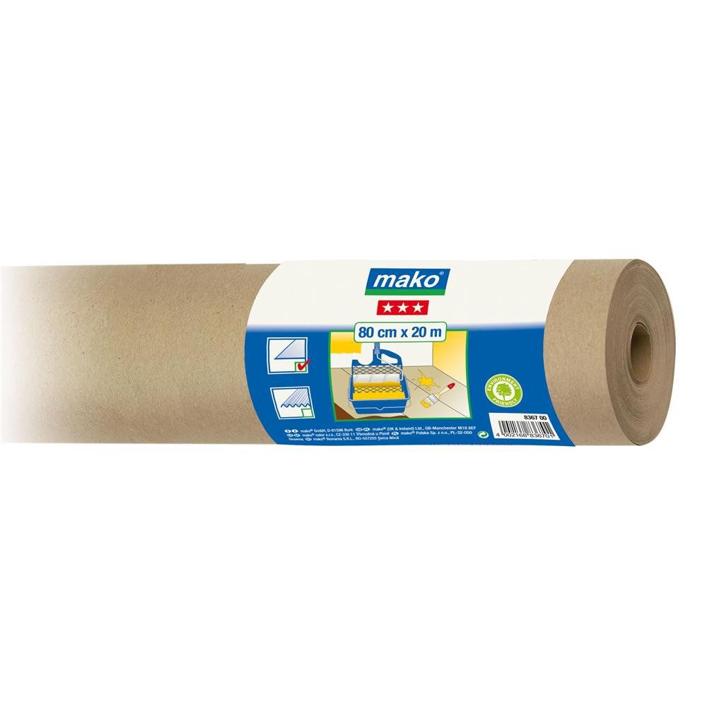 mako Schutzplane Maler-Abdeckpapier, glatt, saugstark, 0,8 m x 20 m