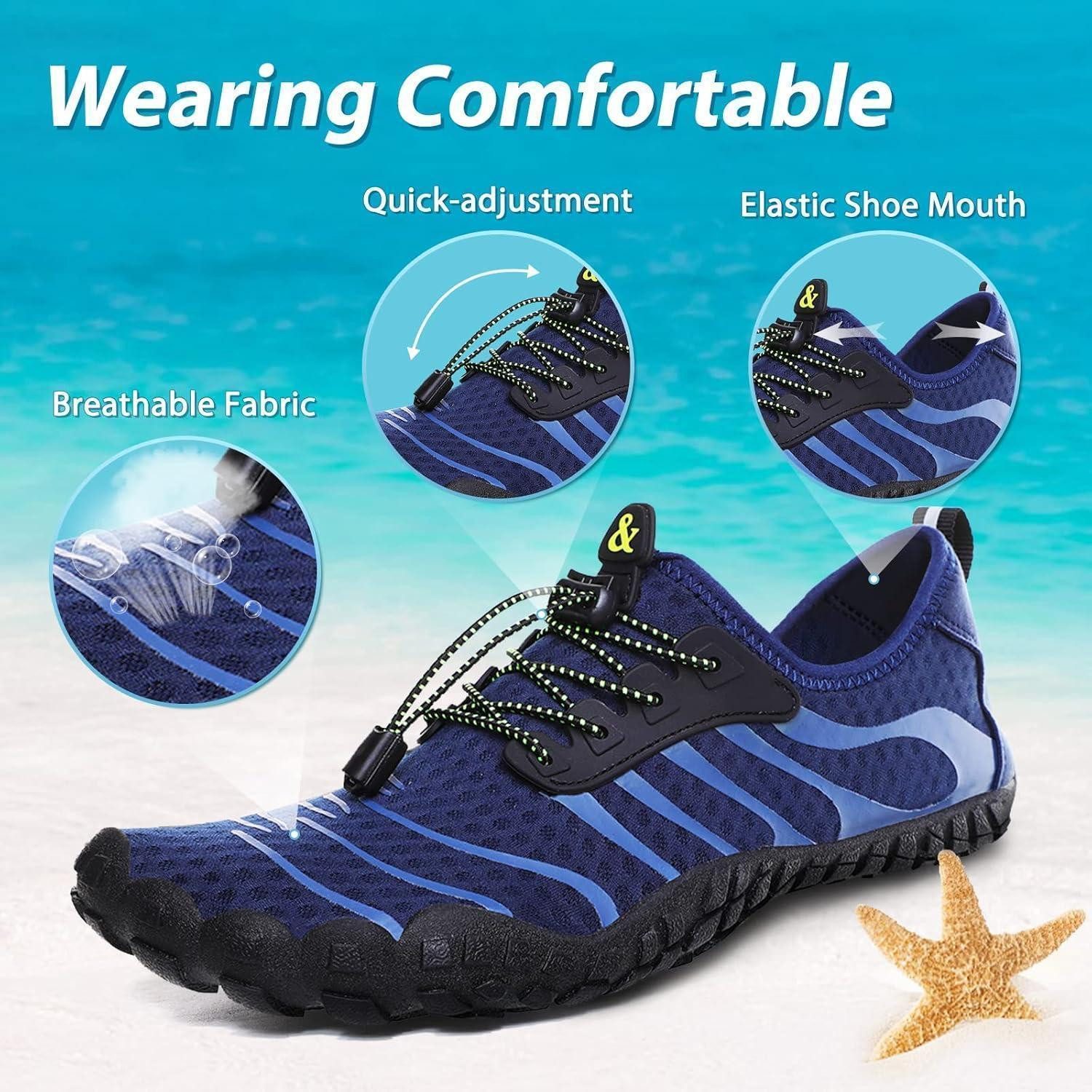LuxusKollektion Wasserschuhe Strandschuhe Badeschuhe Unisex Drainagelöcher 41 EU Blau Wasserschuh