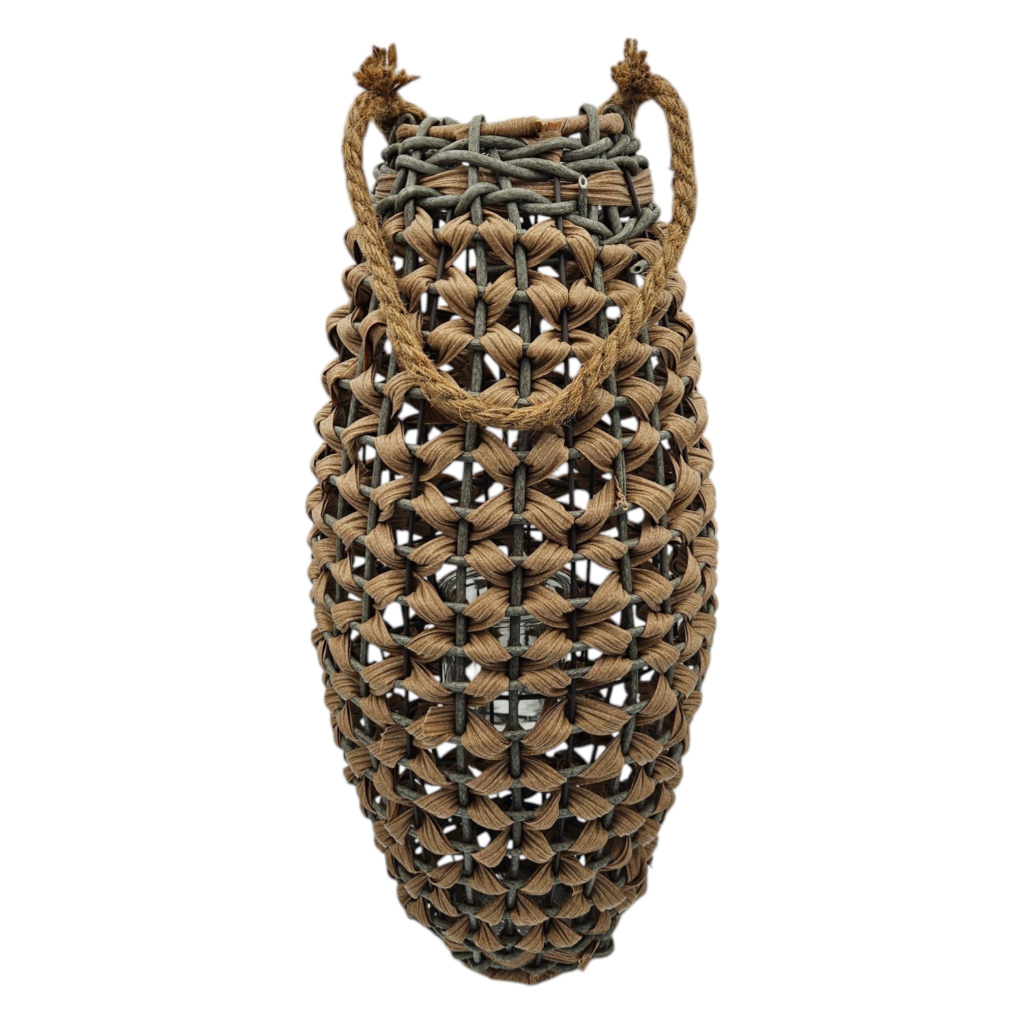 Meinposten Kerzenlaterne GILDE XXL Laterne 58x28 Geflecht in Rattan Optik aus Kunststoff (1 St)